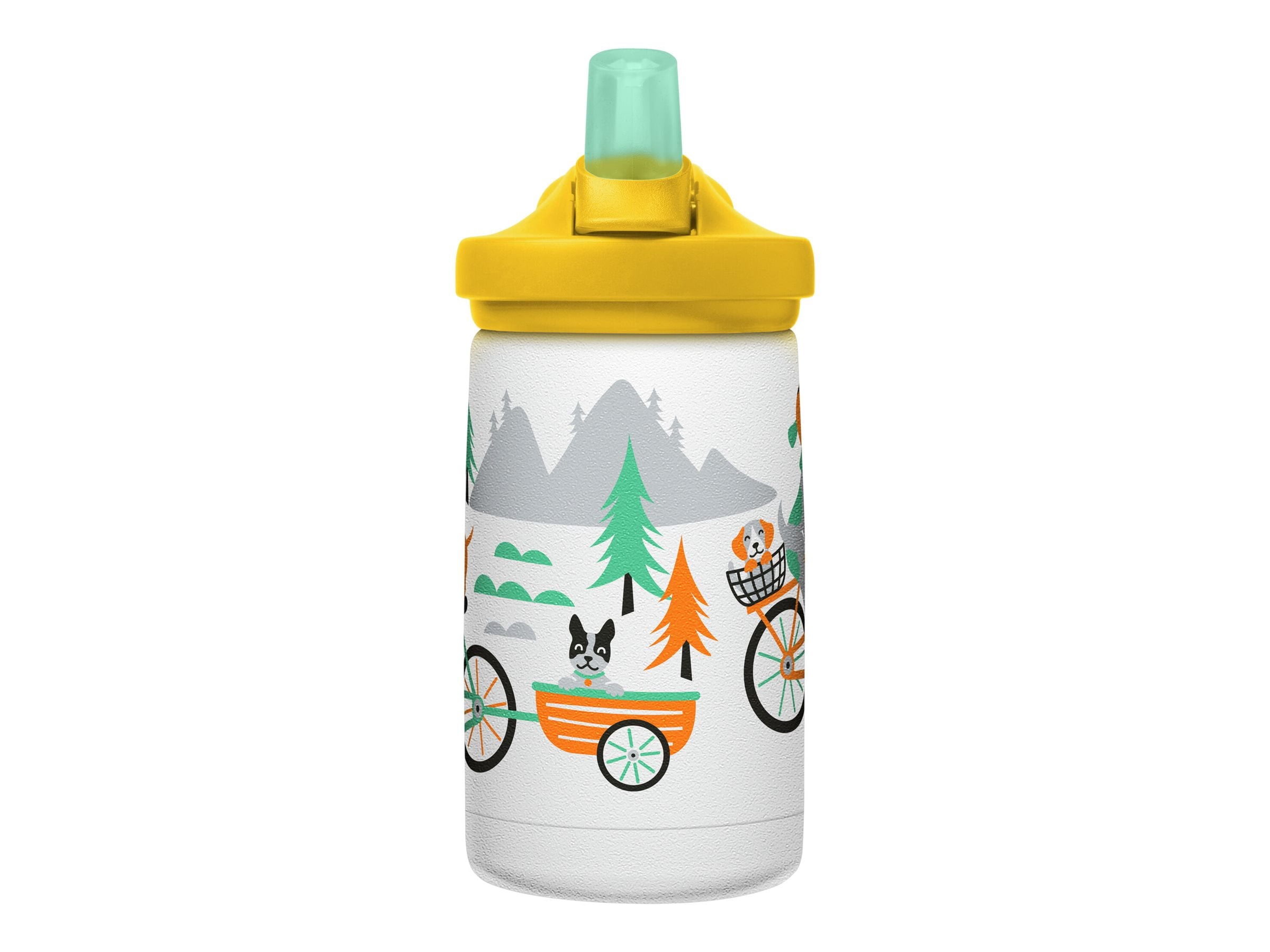CamelBak Eddy+ Kids - Water bottle - Size 4.25 in x 2.91 in - Height 6.5 in - 12 fl.oz - biking dogs C327L