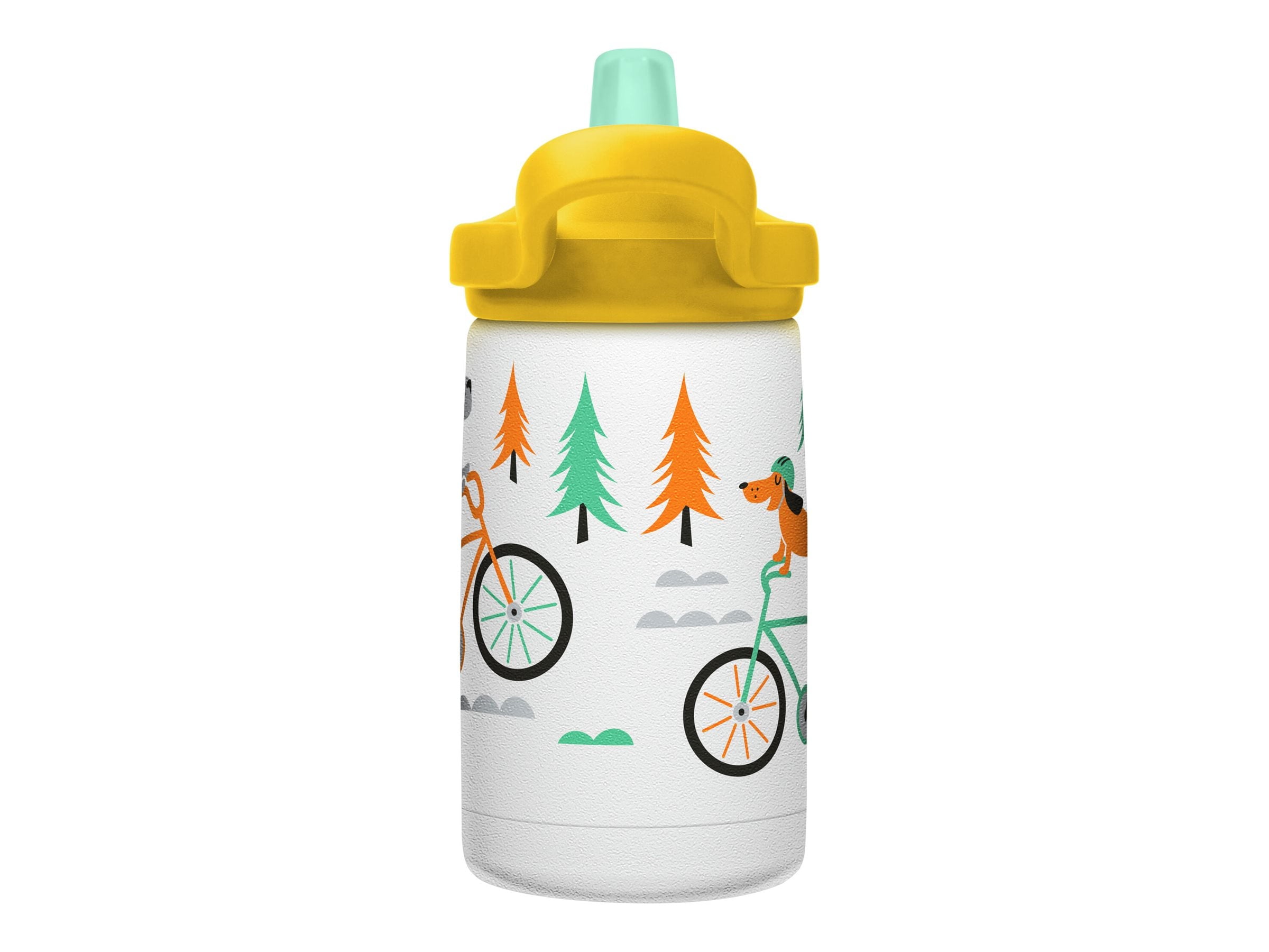 CamelBak Eddy+ Kids - Water bottle - Size 4.25 in x 2.91 in - Height 6.5 in - 12 fl.oz - biking dogs C327L
