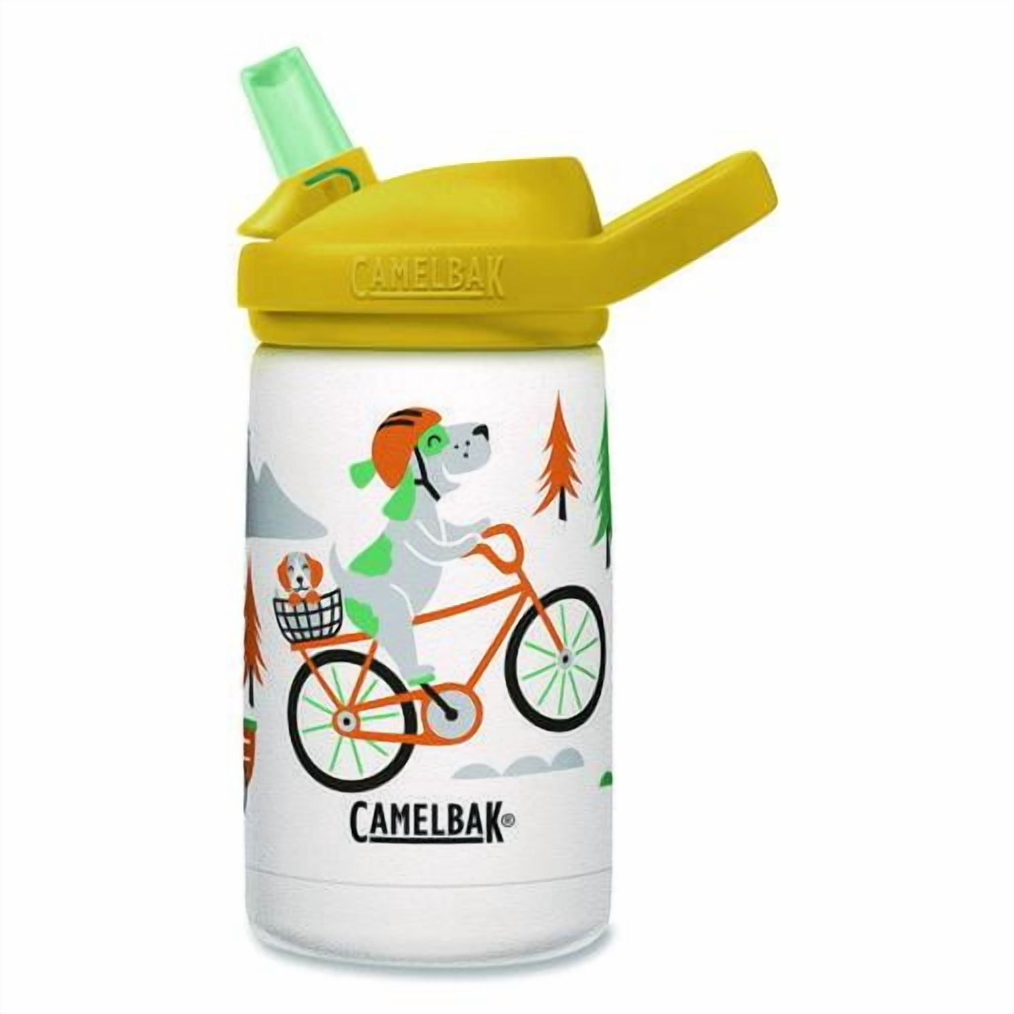 CamelBak Eddy+ Kids - Water bottle - Size 4.25 in x 2.91 in - Height 6.5 in - 12 fl.oz - biking dogs C327L