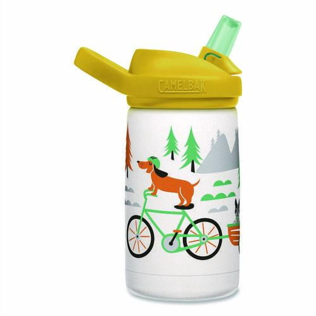 CamelBak Eddy+ Kids - Water bottle - Size 4.25 in x 2.91 in - Height 6.5 in - 12 fl.oz - biking dogs C327L