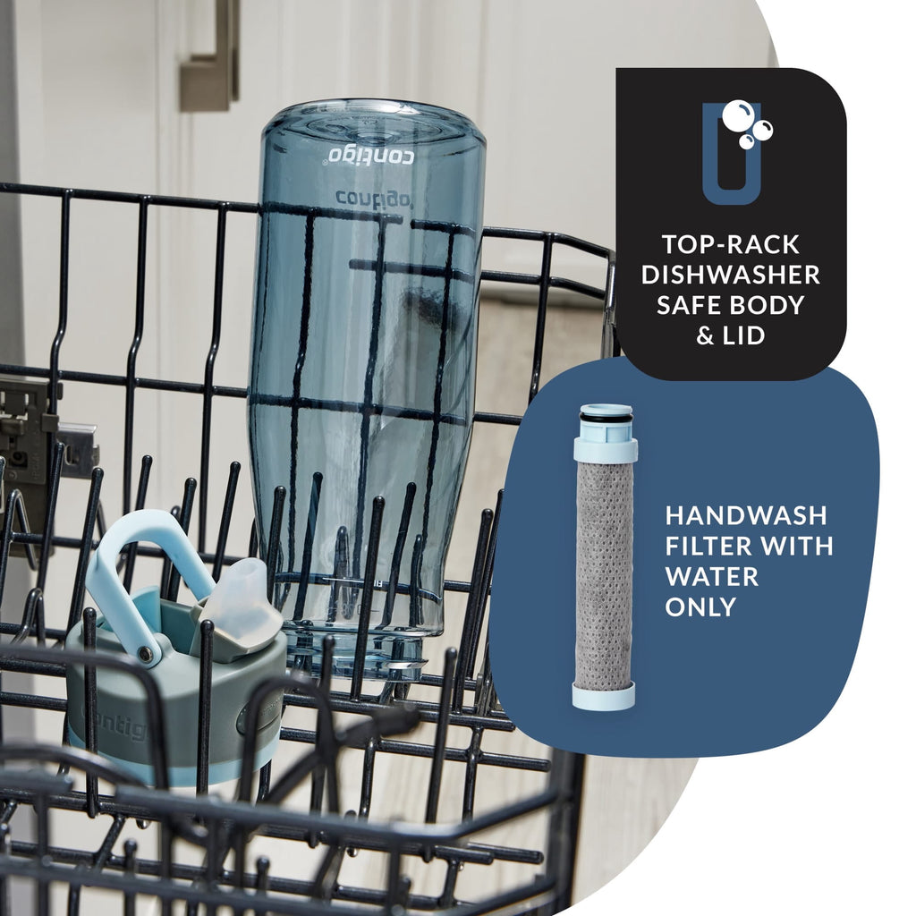 Contigo Wells Plastic Filter Water Bottle with AUTOSPOUT Straw Lid, 32 oz., Dark Ice C008D