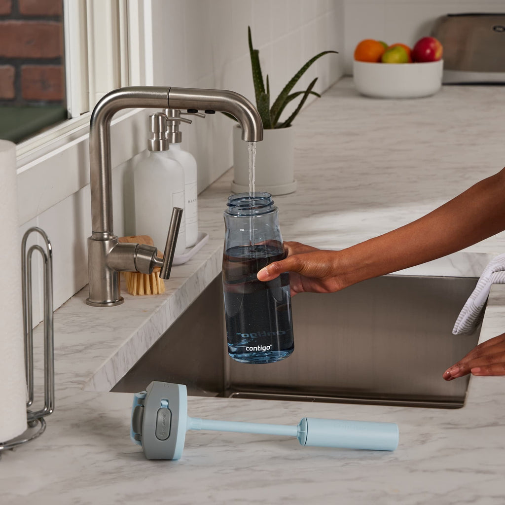 Contigo Wells Plastic Filter Water Bottle with AUTOSPOUT Straw Lid, 32 oz., Dark Ice C008D
