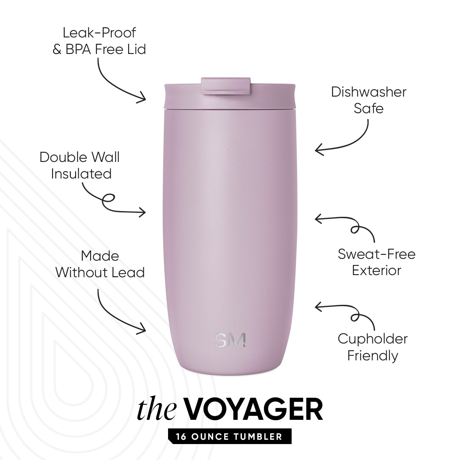 Simple Modern 16 fl oz Insulated Stainless Steel Voyager Coffee Tumbler with Insulated Flip Lid C394S