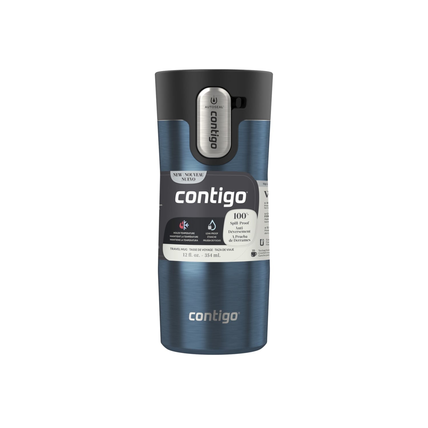 Contigo 12 oz. West Loop 3.0 Insulated Stainless Steel Travel Mug - Blueberry C007A