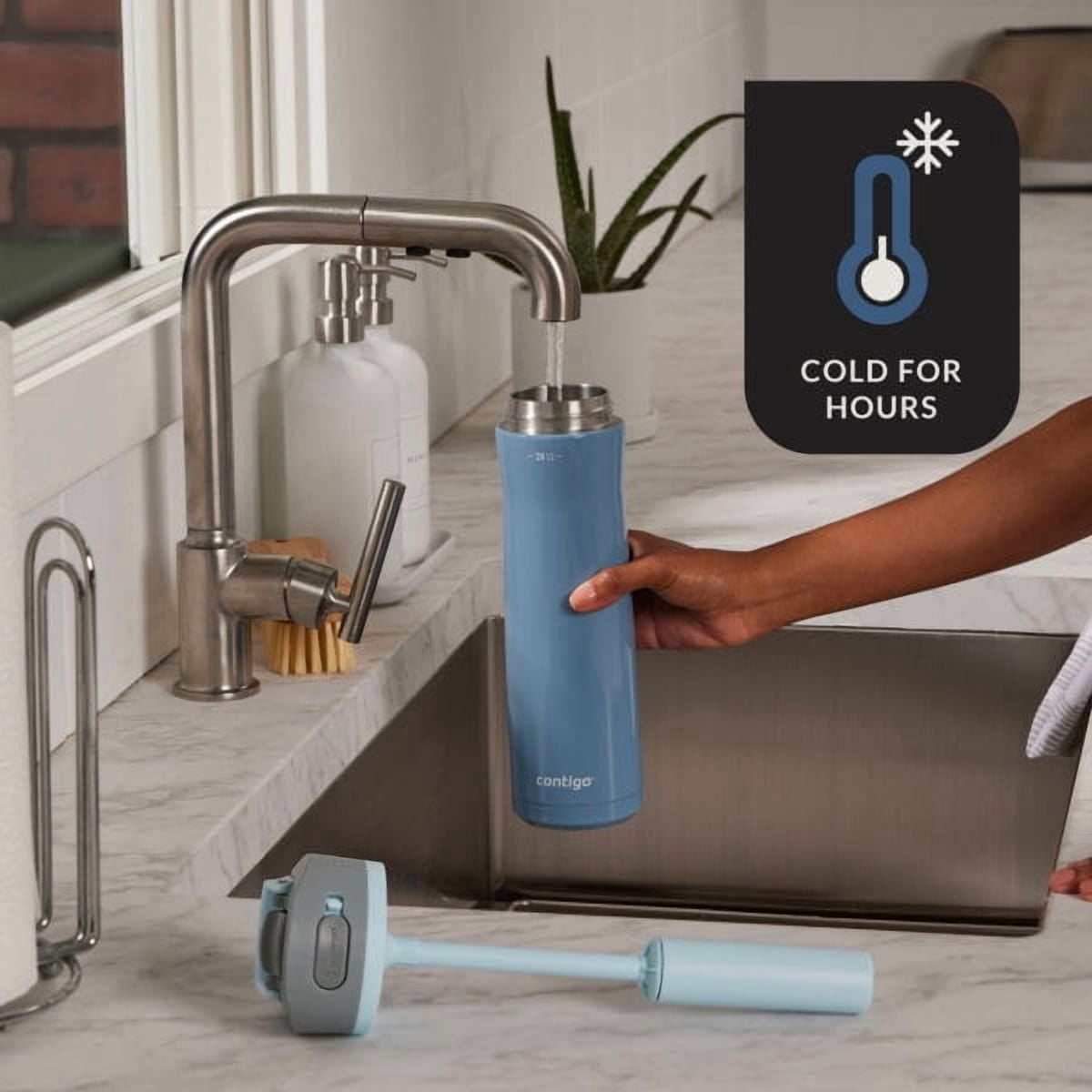 Contigo 24 oz. Wells Chill Stainless Steel Filter Bottle w/ Filters - Dark Ice C084A