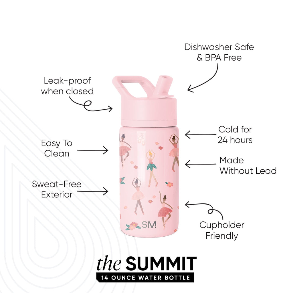Simple Modern 14oz Summit Water Bottle with Straw Lid | Confetti C429C