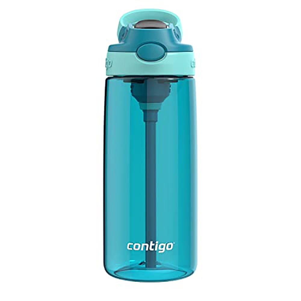 Contigo Leakproof lid 591 mL Juniper Jade Aubrey Plastic Water Bottle with Straw C044R