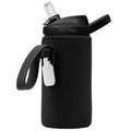 Linkidea Water Bottle Sleeve Compatible with CamelBak Eddy+ Tritan 14oz, Steel 12oz Kids Bottle, Waterbottle Holder Bag with Name Tag, Black C386U