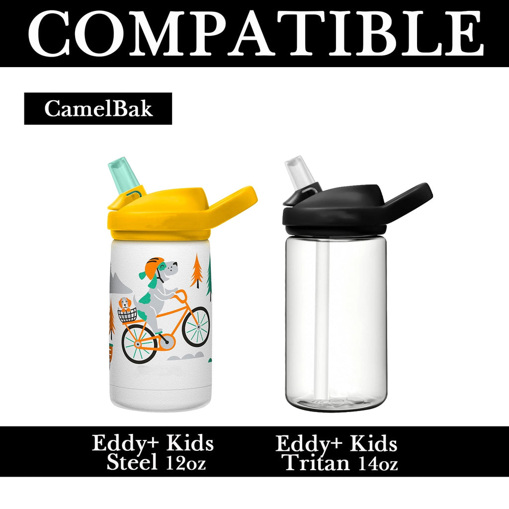 Linkidea Water Bottle Sleeve Compatible with CamelBak Eddy+ Tritan 14oz, Steel 12oz Kids Bottle, Waterbottle Holder Bag with Name Tag, Black C386U
