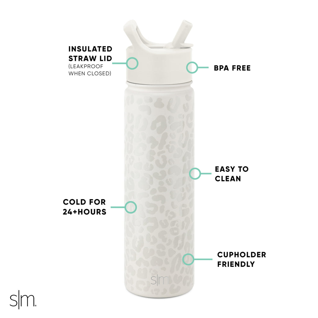 Simple Modern Summit Water Bottle Straw Lid Vacuum Insulated Stainless Steel Bottle | 22 fl oz C430Q