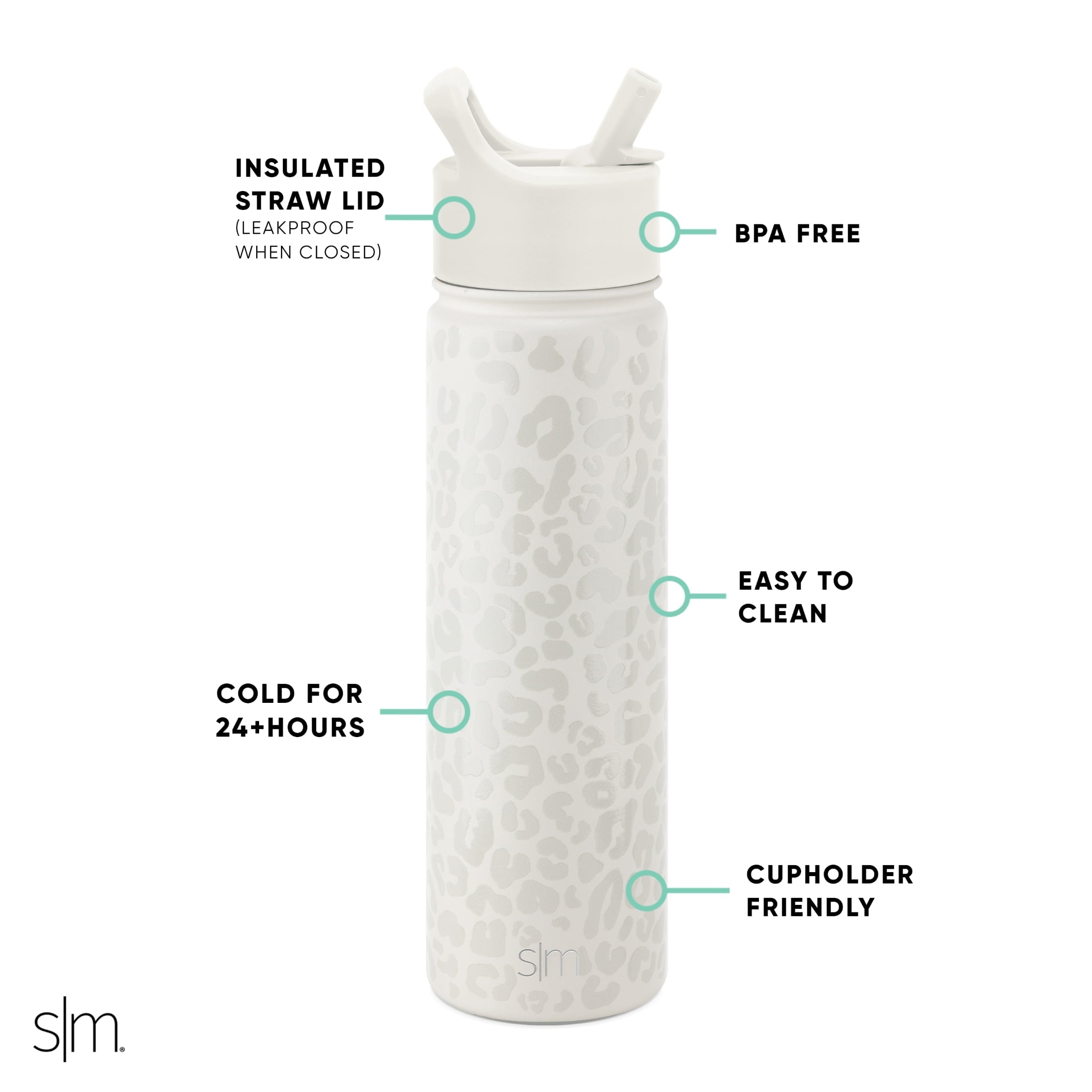 Simple Modern Summit Water Bottle Straw Lid Vacuum Insulated Stainless Steel Bottle | 22 fl oz C430Q
