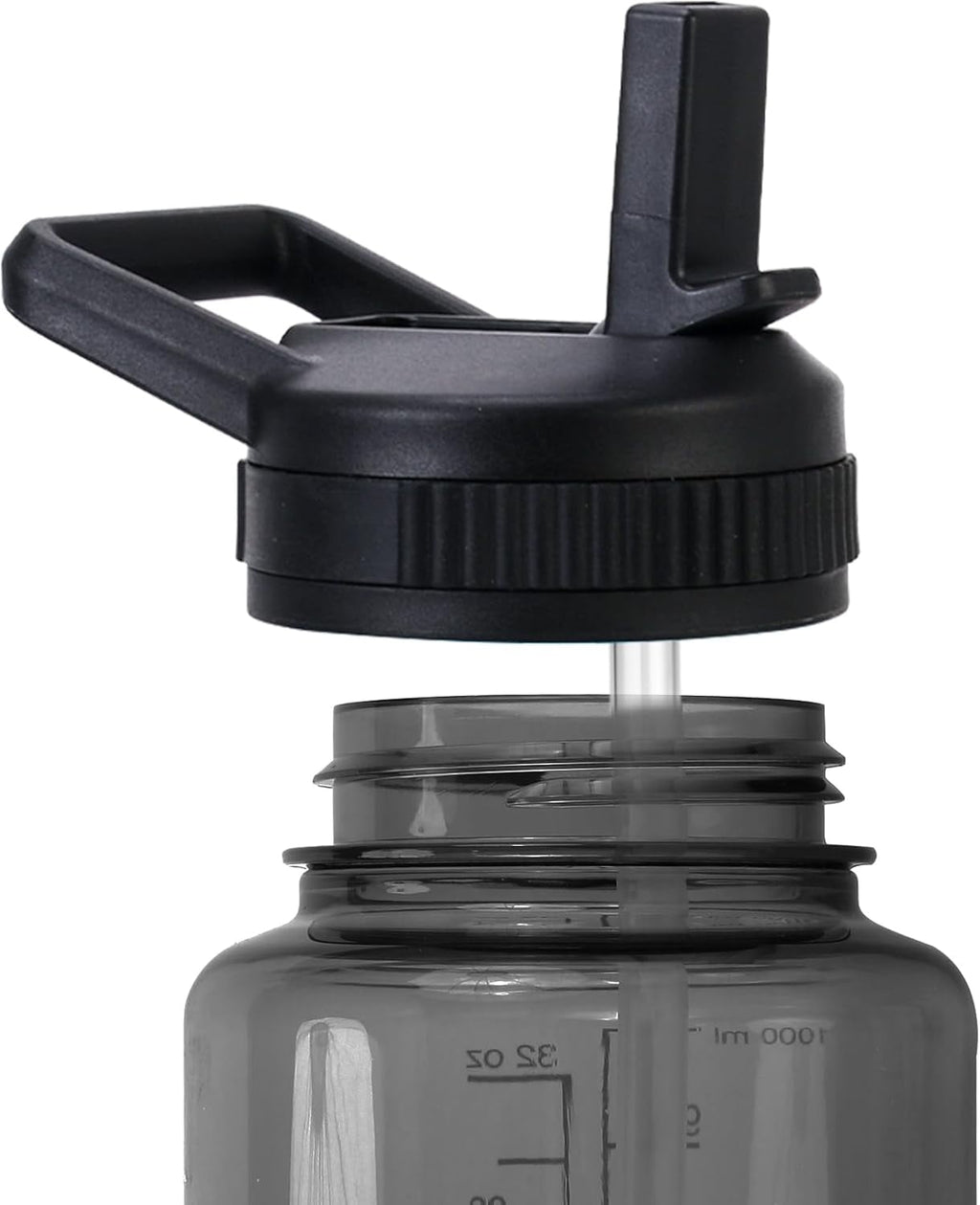 Straw Lid Compatible with Nalgene Water Bottles 32 OZ, BPA-Free Straws Lid with Handle for Nalgene Wide Mouth, Replacement Bottle Cap Accessories with 2 Straws and 1 Straw Brush C230M