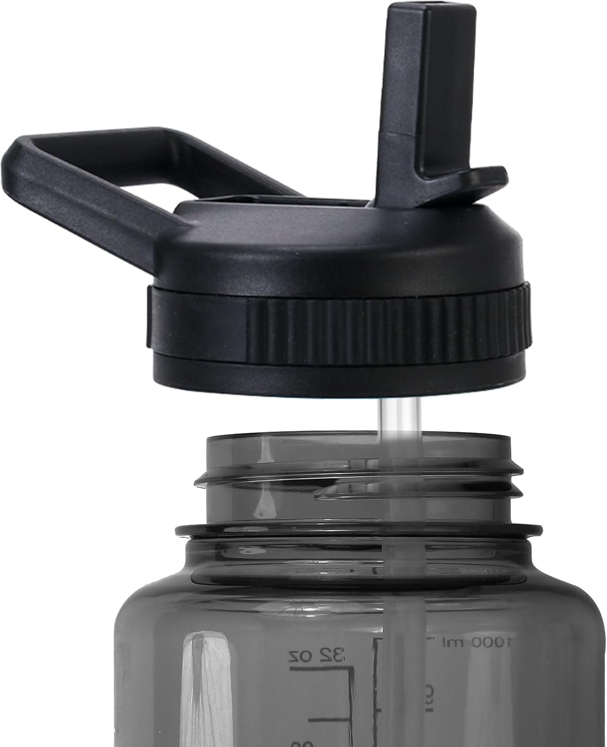 Straw Lid Compatible with Nalgene Water Bottles 32 OZ, BPA-Free Straws Lid with Handle for Nalgene Wide Mouth, Replacement Bottle Cap Accessories with 2 Straws and 1 Straw Brush C230M
