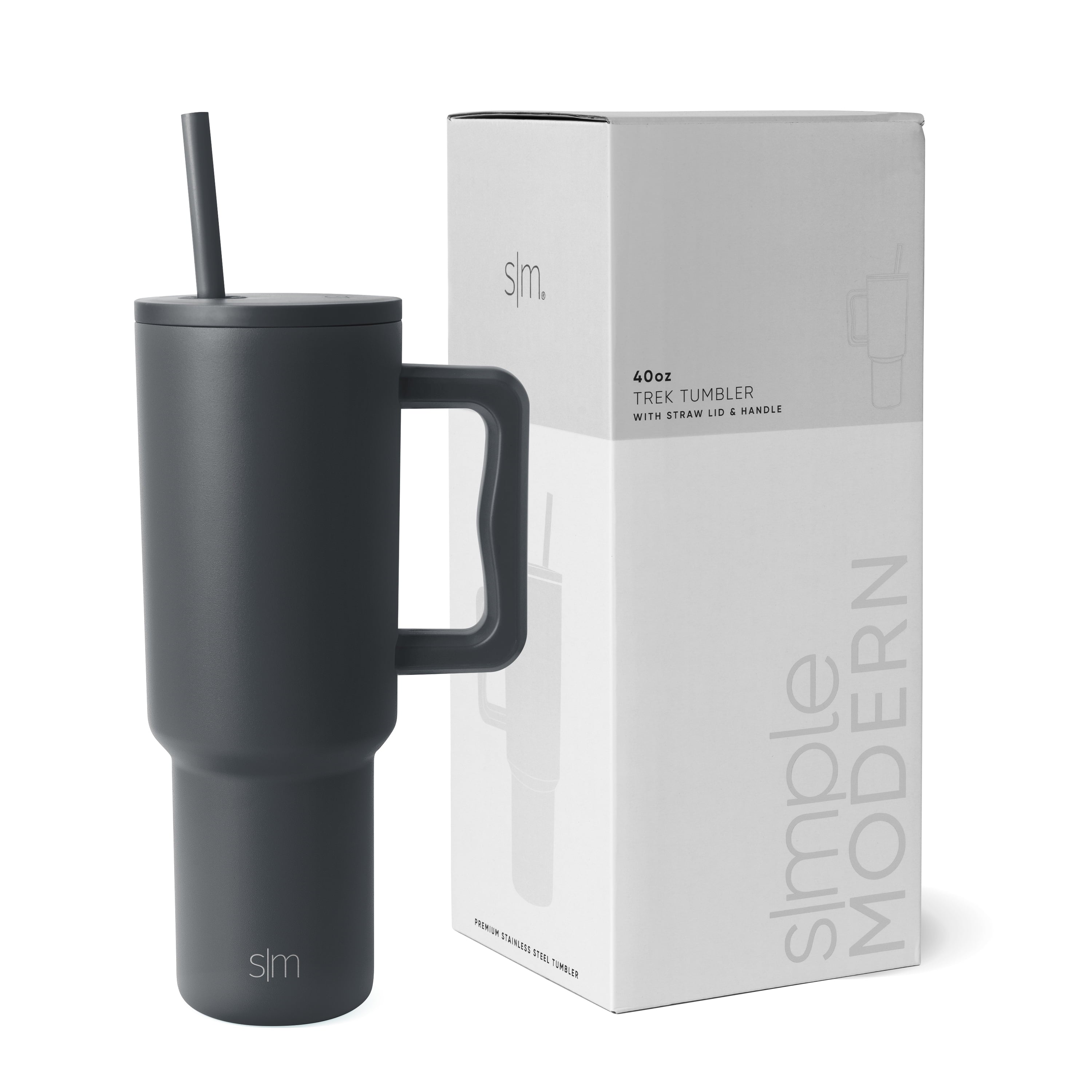 Simple Modern 40 fl oz Insulated Stainless Steel Trek Tumbler with Straw Lid | 80s Mix C403M