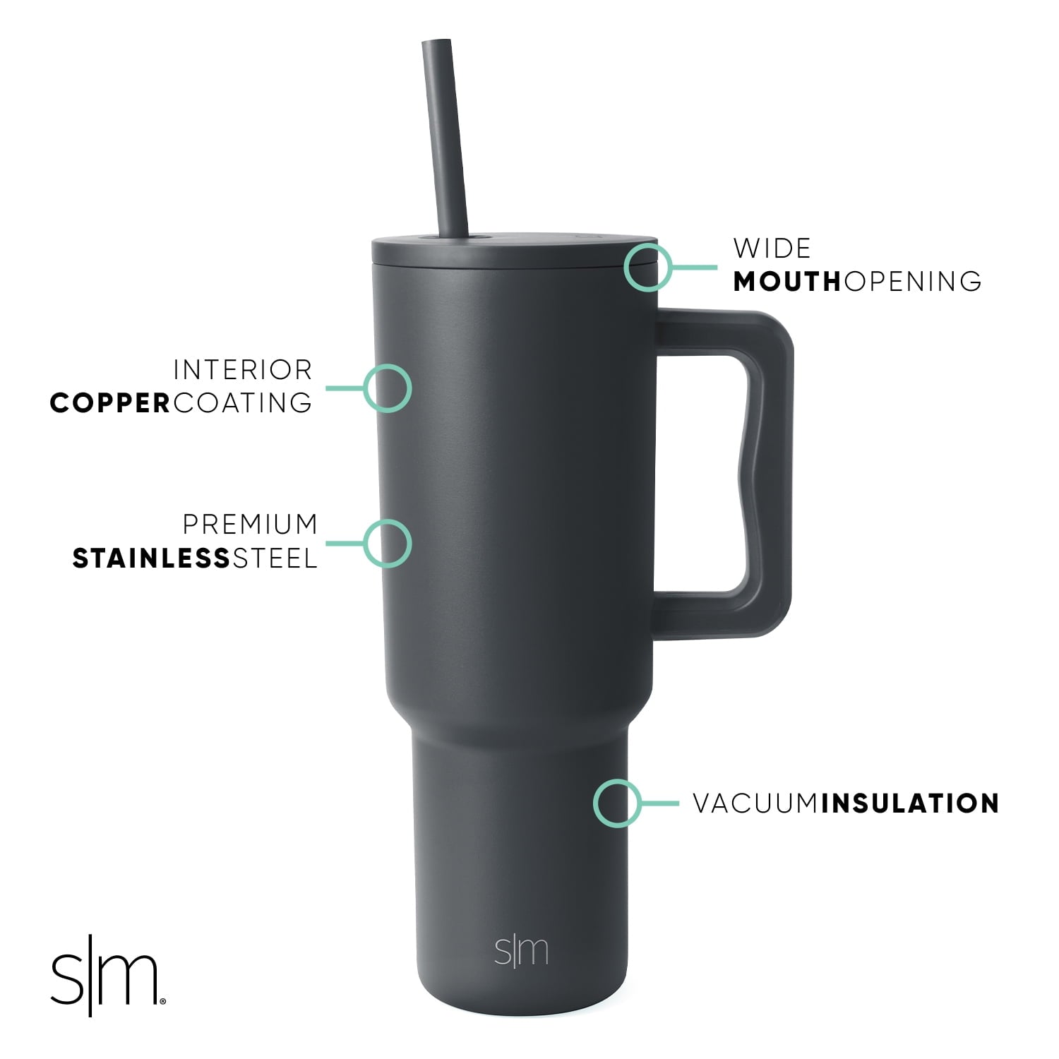 Simple Modern 40 fl oz Insulated Stainless Steel Trek Tumbler with Straw Lid | 80s Mix C403M