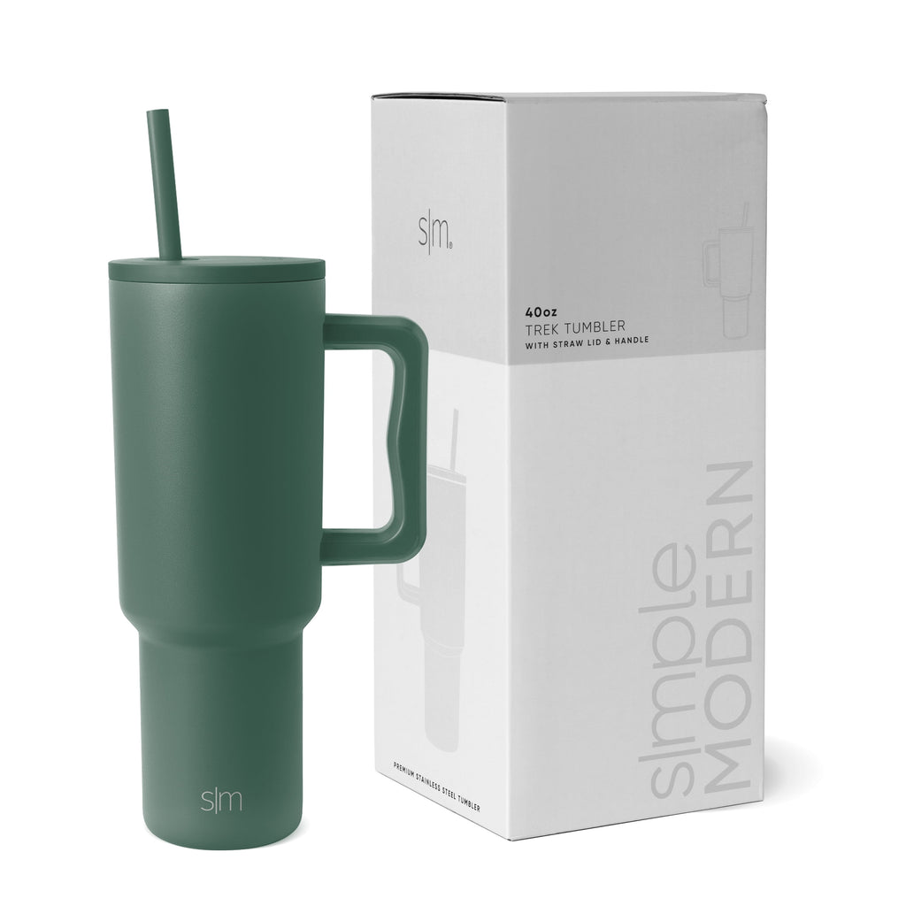 Simple Modern 40 fl oz Insulated Stainless Steel Trek Tumbler with Straw Lid | 80s Mix C403M