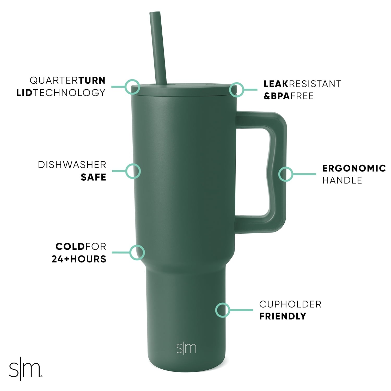 Simple Modern 40 fl oz Insulated Stainless Steel Trek Tumbler with Straw Lid | 80s Mix C403M