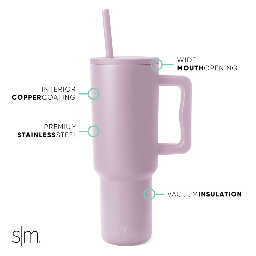 Simple Modern 40 fl oz Insulated Stainless Steel Trek Tumbler with Straw Lid | 80s Mix C403M