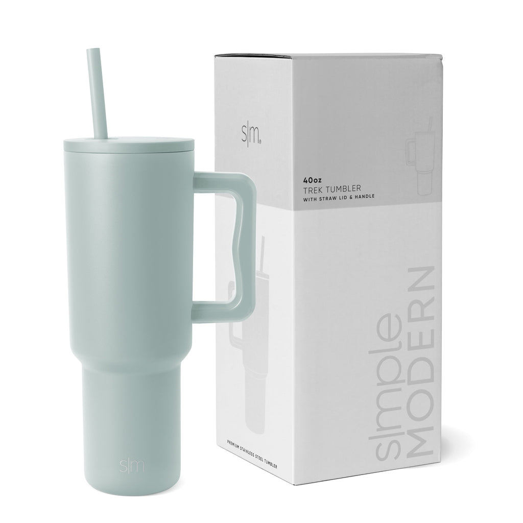 Simple Modern 40 fl oz Insulated Stainless Steel Trek Tumbler with Straw Lid | 80s Mix C403M