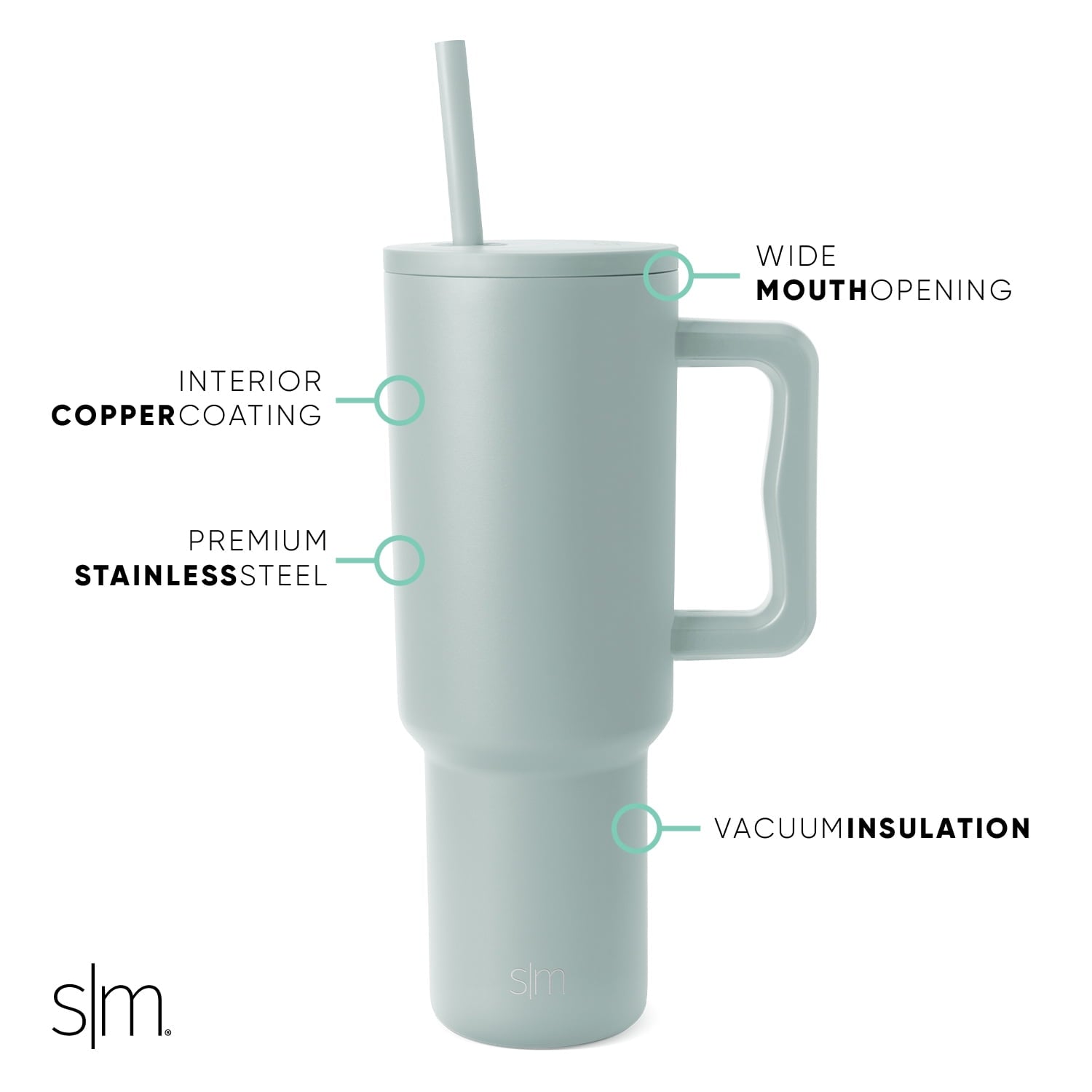 Simple Modern 40 fl oz Insulated Stainless Steel Trek Tumbler with Straw Lid | 80s Mix C403M