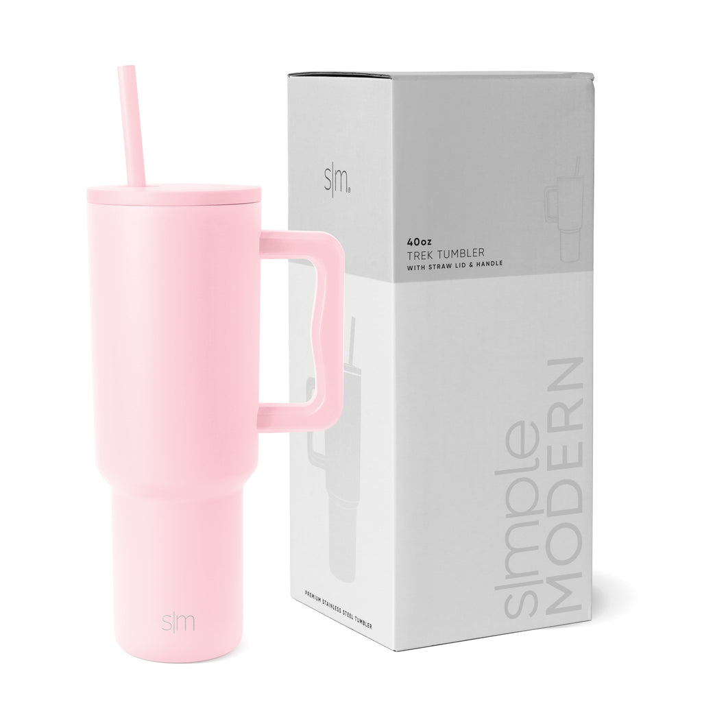Simple Modern 40 fl oz Insulated Stainless Steel Trek Tumbler with Straw Lid | 80s Mix C403M