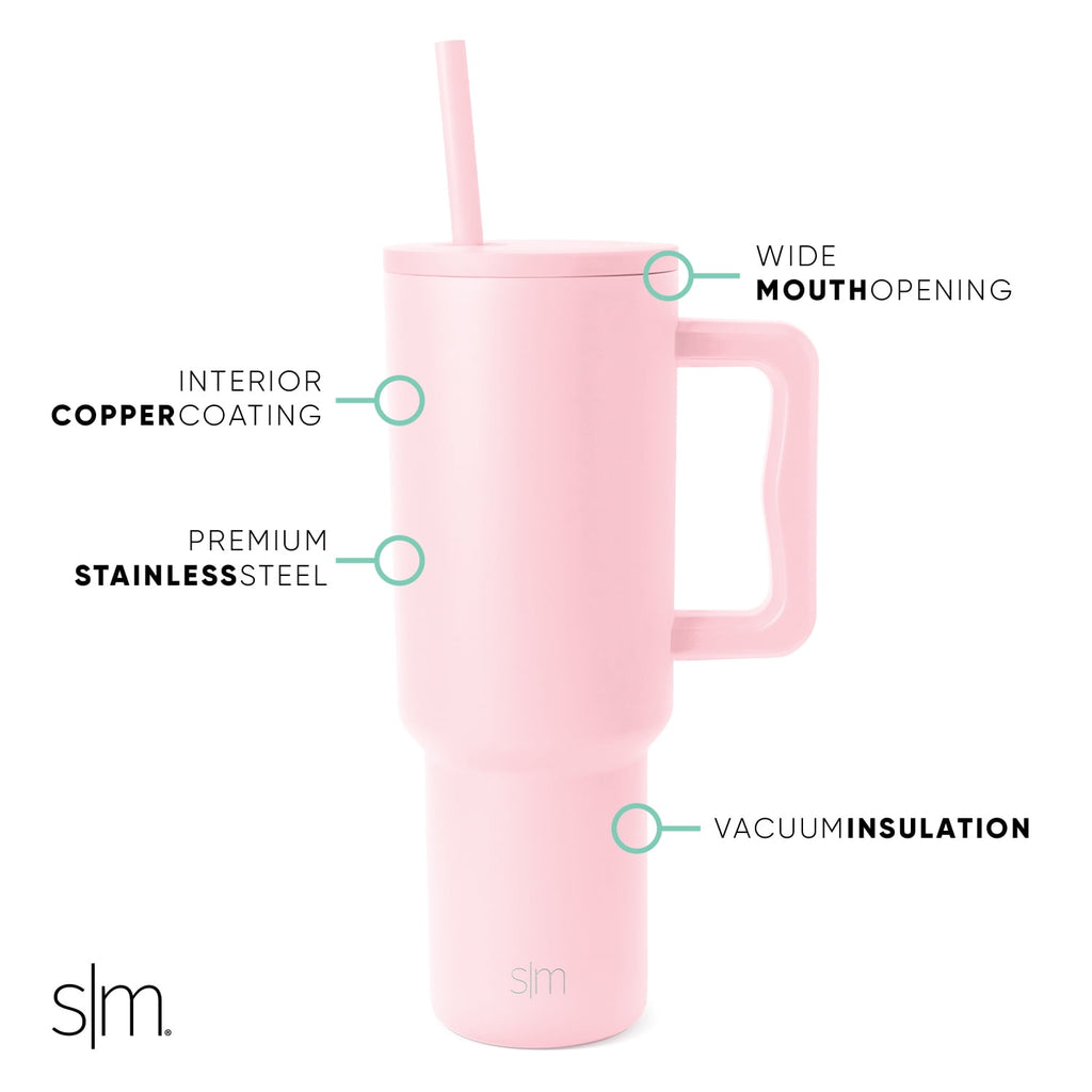 Simple Modern 40 fl oz Insulated Stainless Steel Trek Tumbler with Straw Lid | 80s Mix C403M