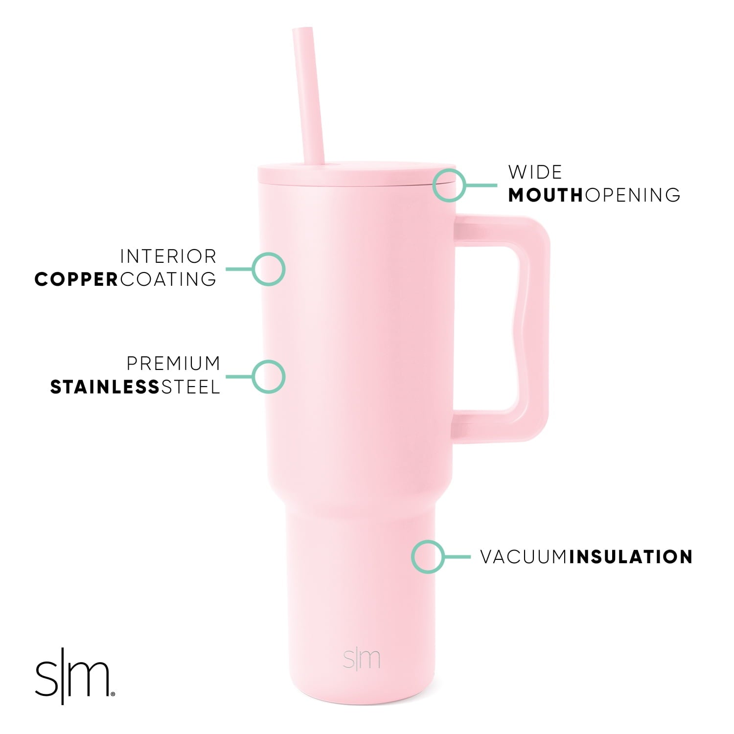 Simple Modern 40 fl oz Insulated Stainless Steel Trek Tumbler with Straw Lid | 80s Mix C403M