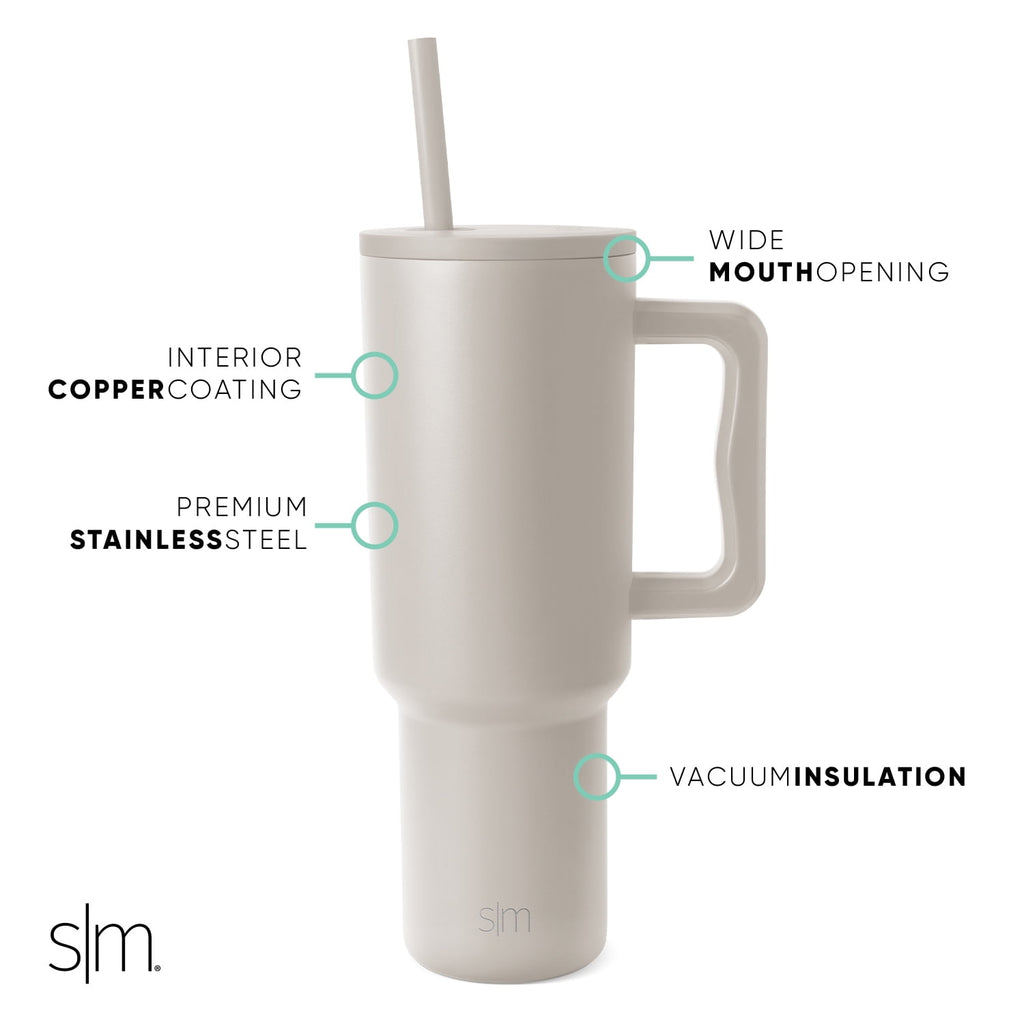 Simple Modern 40 fl oz Insulated Stainless Steel Trek Tumbler with Straw Lid | 80s Mix C403M