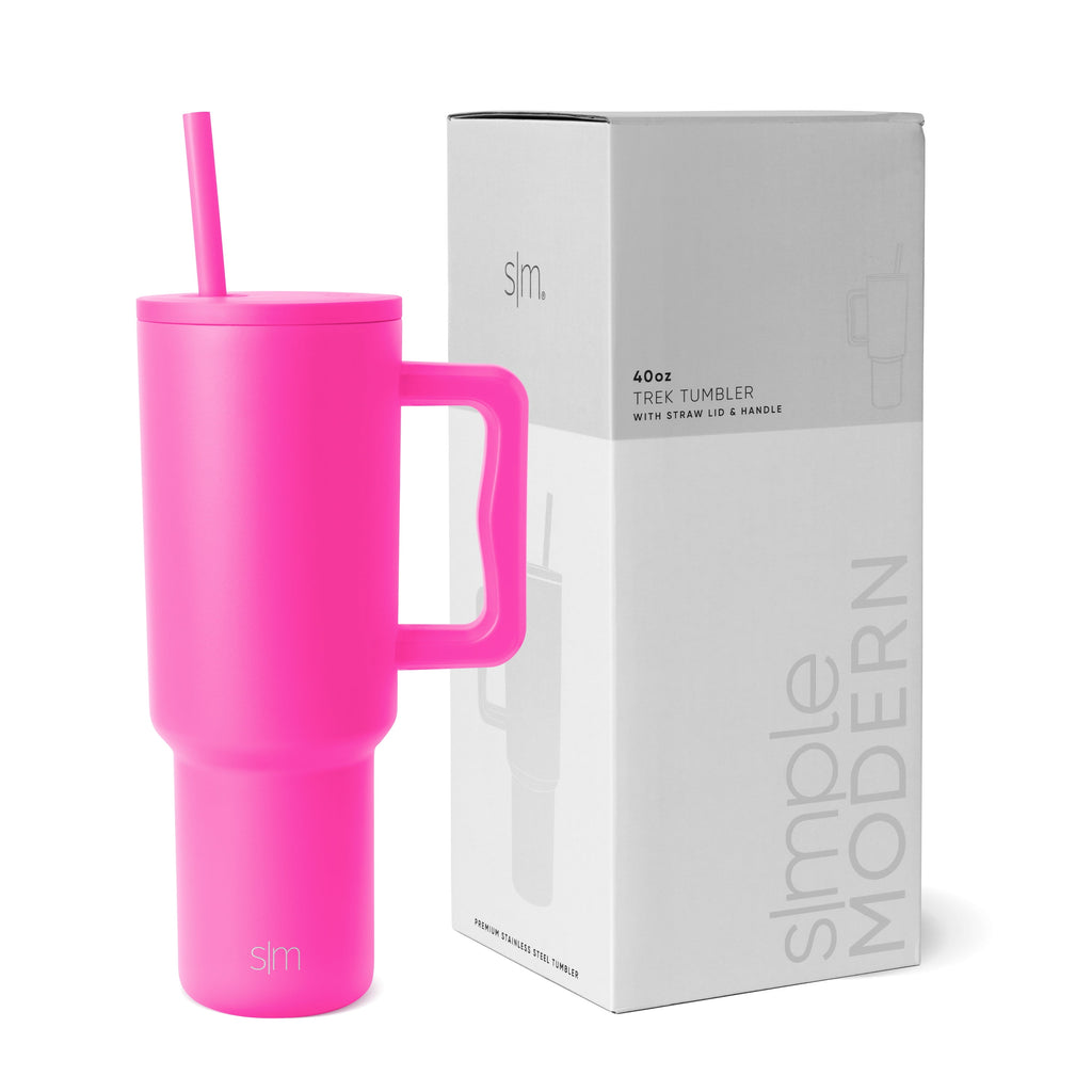 Simple Modern 40 fl oz Insulated Stainless Steel Trek Tumbler with Straw Lid | 80s Mix C403M