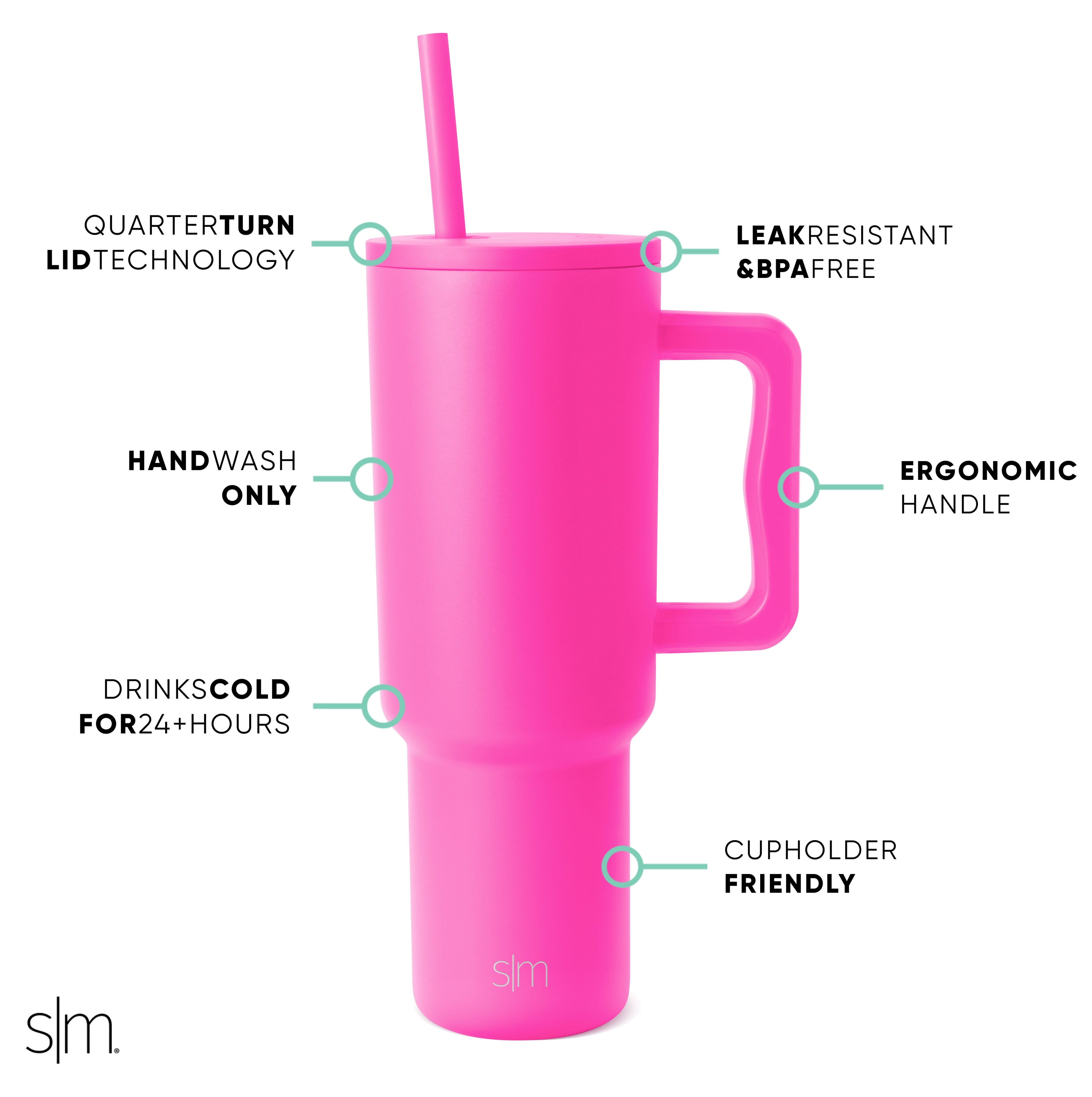 Simple Modern 40 fl oz Insulated Stainless Steel Trek Tumbler with Straw Lid | 80s Mix C403M