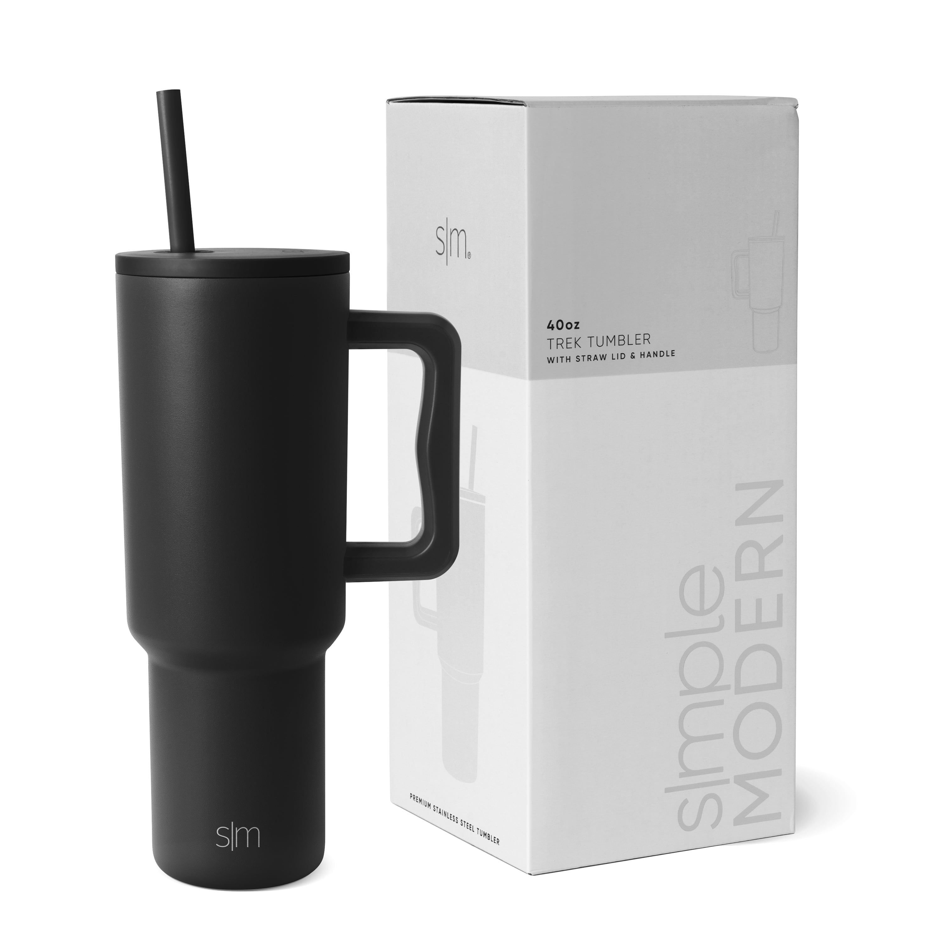 Simple Modern 40 fl oz Insulated Stainless Steel Trek Tumbler with Straw Lid | 80s Mix C403M
