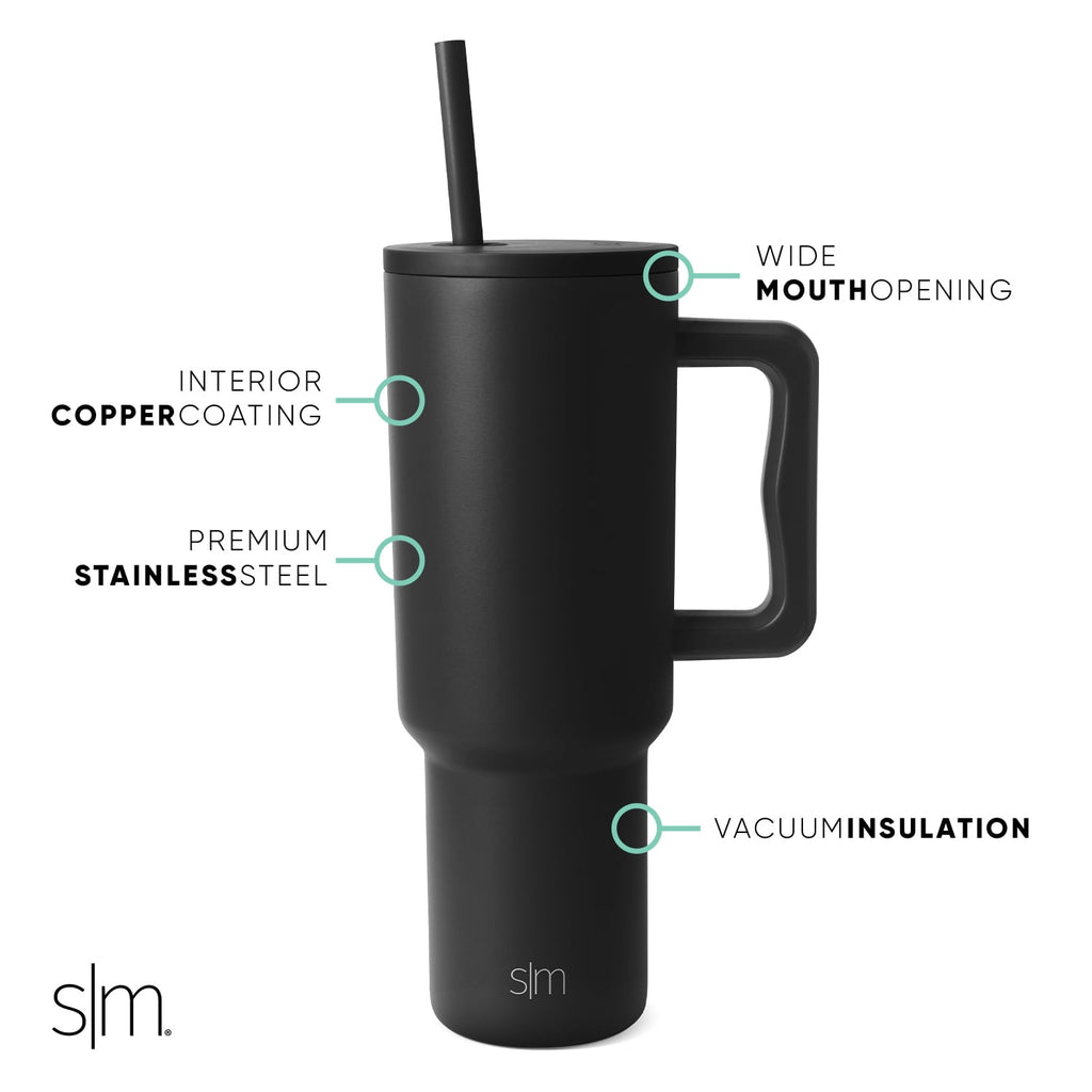 Simple Modern 40 fl oz Insulated Stainless Steel Trek Tumbler with Straw Lid | 80s Mix C403M