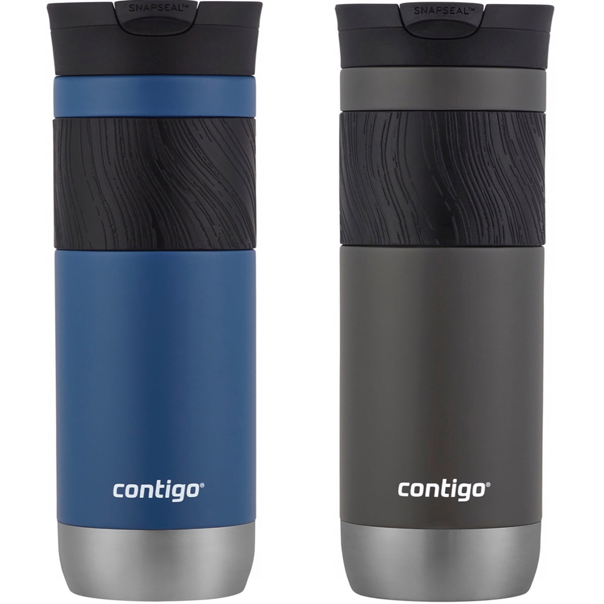 Contigo Byron 2.0 Stainless Steel Travel Mug with SNAPSEAL Lid and Grip, 20 oz, Sake &amp; Blue Corn, 2-Pack C014L