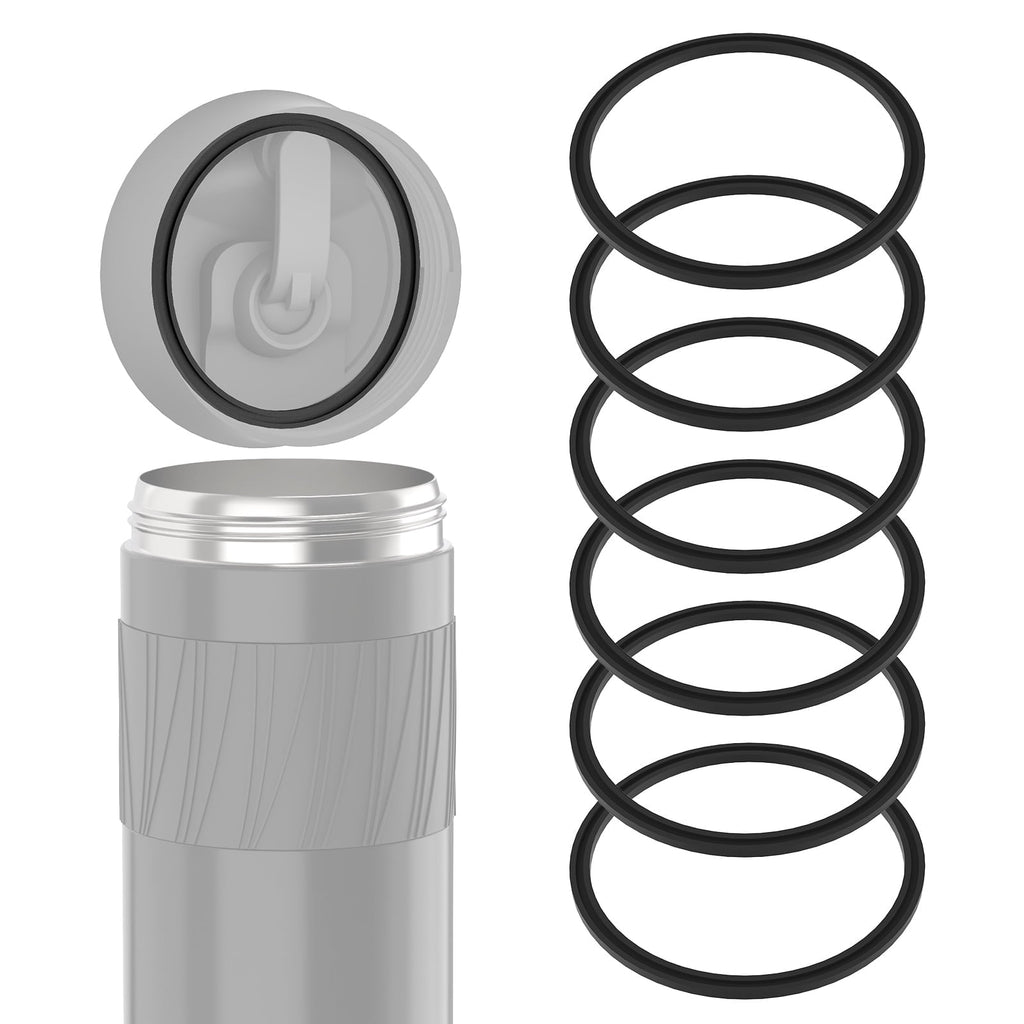 Linkidea 6 Pack Water Bottle Gasket Replacement Compatible with Contigo Byron Snapseal Travel Mug 16oz/20oz, Silicone O Ring Leak Proof Rubber Seal with Tweezer for Bottle Lid, Black C126S