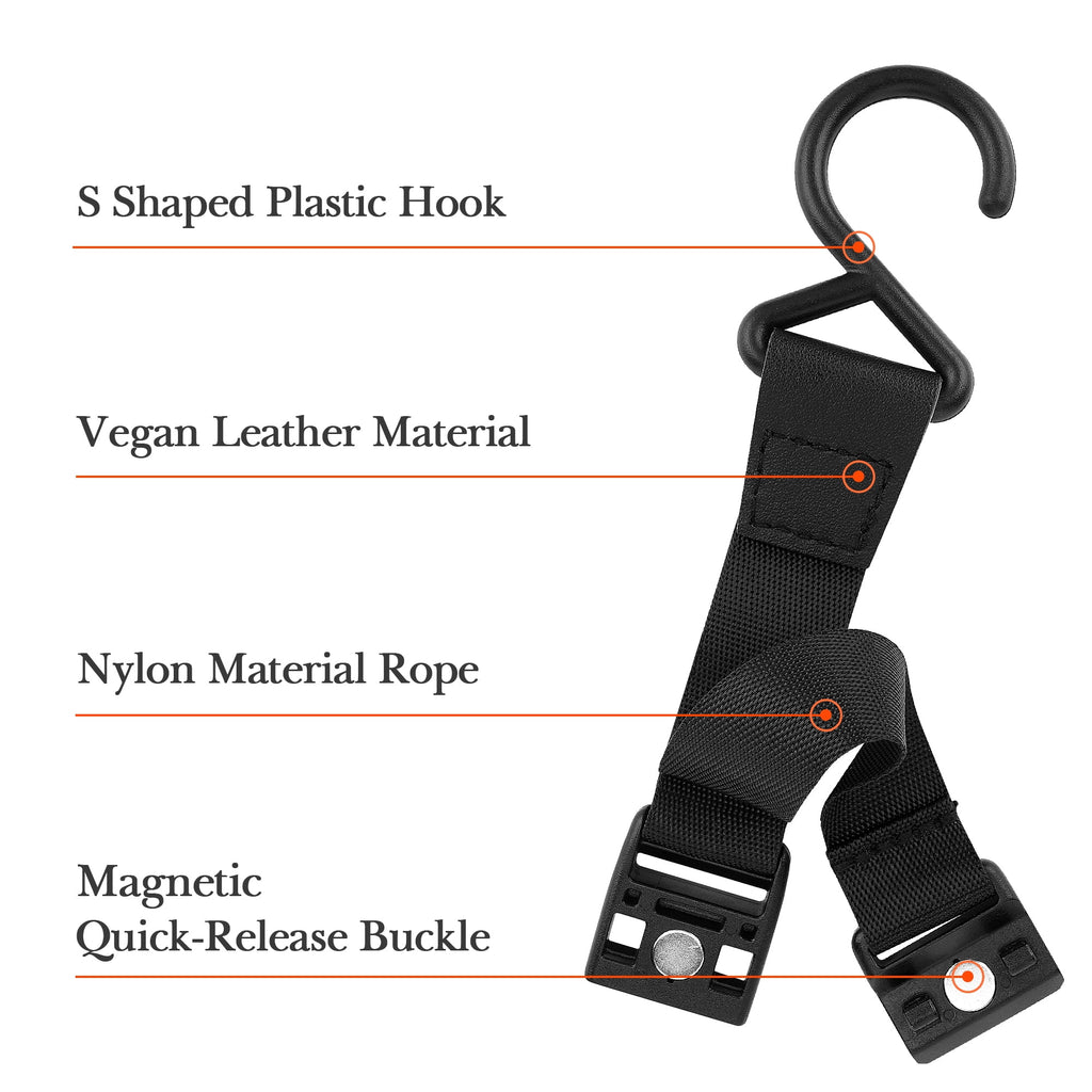 Linkidea 2 Pack Fence Hooks for Waterbottle, Compatible with Stanley, Nalgene, IRON FLASK with Handle Bottle &amp; Tumbler, S Shaped Hook Hanger Magnetic Buckle for Outdoor Sports Camping C231E