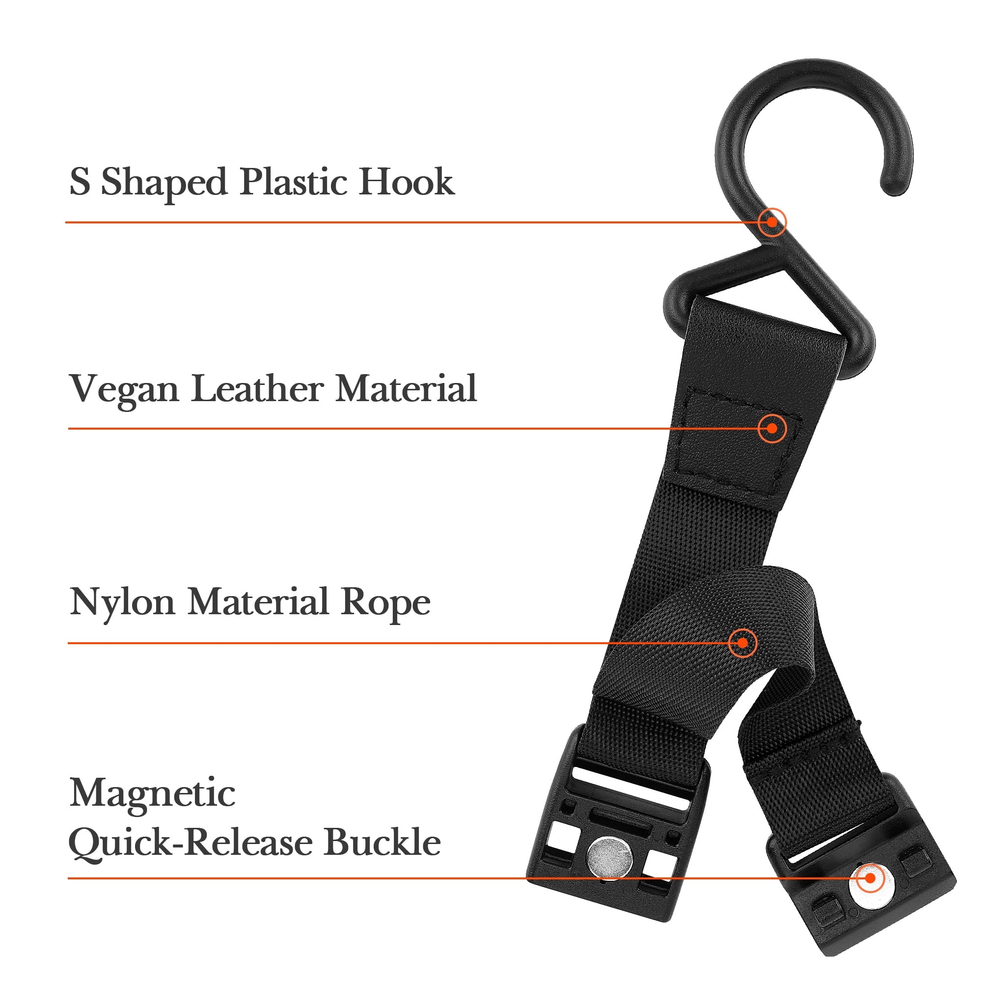Linkidea 2 Pack Fence Hooks for Waterbottle, Compatible with Stanley, Nalgene, IRON FLASK with Handle Bottle &amp; Tumbler, S Shaped Hook Hanger Magnetic Buckle for Outdoor Sports Camping C231E