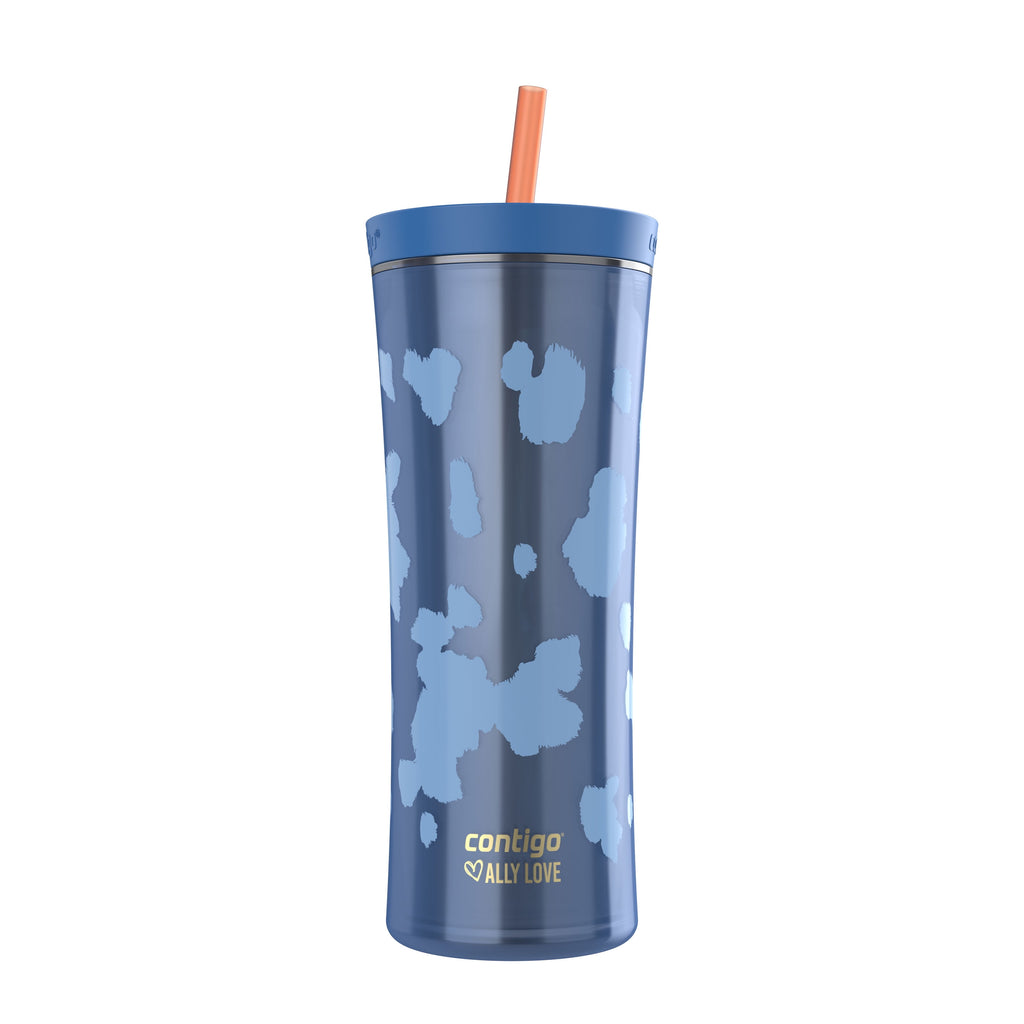 Contigo 20oz Shake &amp; Go Tumbler, Plastic with Straw, Stellar Jay Cowhide Couture C119T