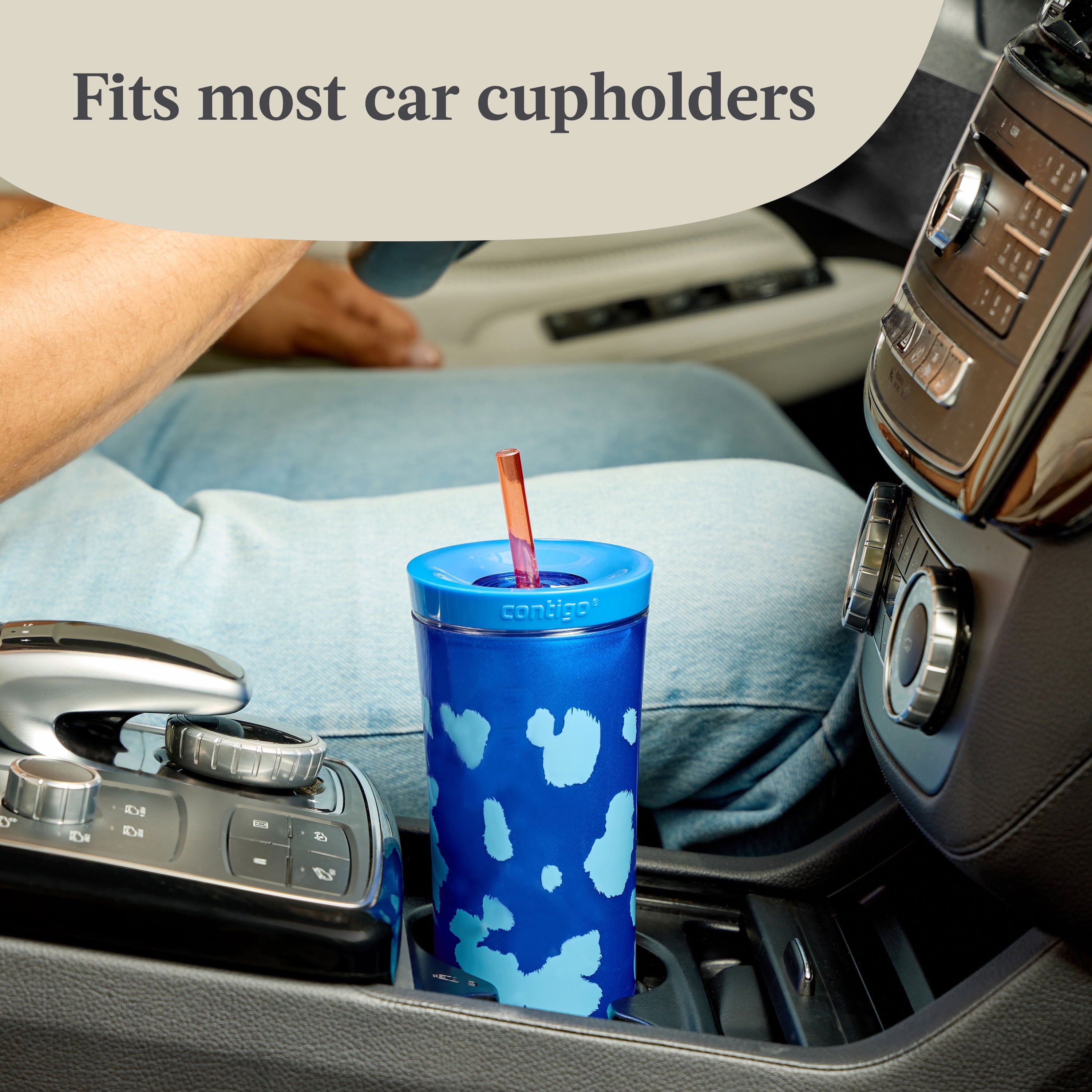 Contigo 20oz Shake &amp; Go Tumbler, Plastic with Straw, Stellar Jay Cowhide Couture C119T