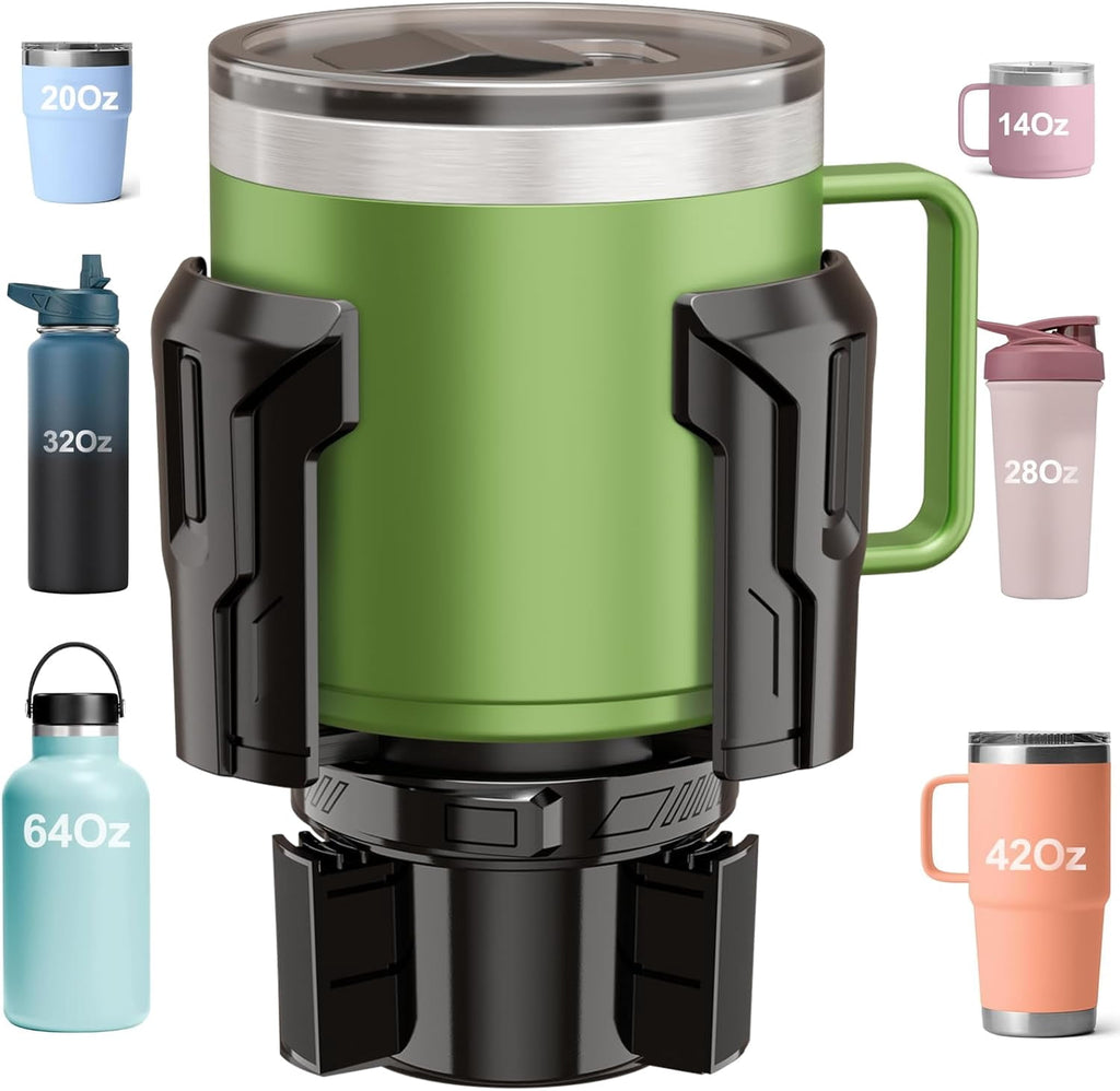 Cup Holder Expander: One-Button Open, Universal, Adjustable Holder(Diameter 2.6"- 4.8"), Cup Holder Expander for , , Nalgene, Takeya, Camelbak, Ramblers, , Tumblers, Mugs C220L