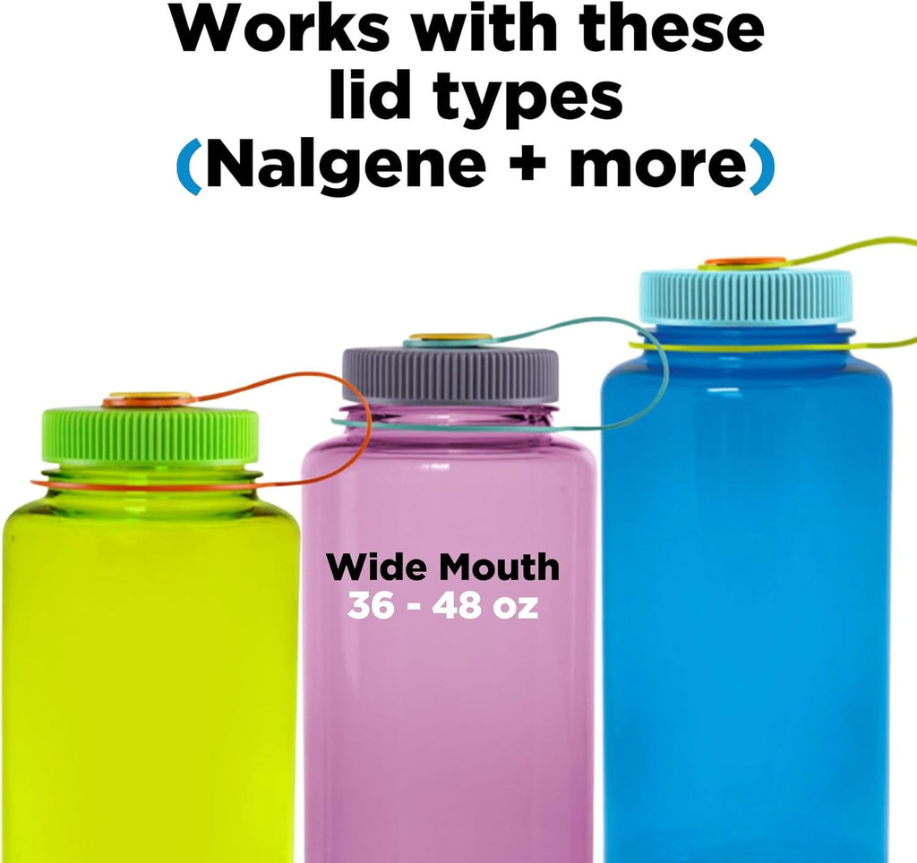 Hydrocord Handle for Nalgene Water Bottles, Fits Wide Mouth Water Bottles, Durable Carrier, Secure Accessories, Compatible with 32oz, 36oz, 48oz Water Bottle (Black) C206X