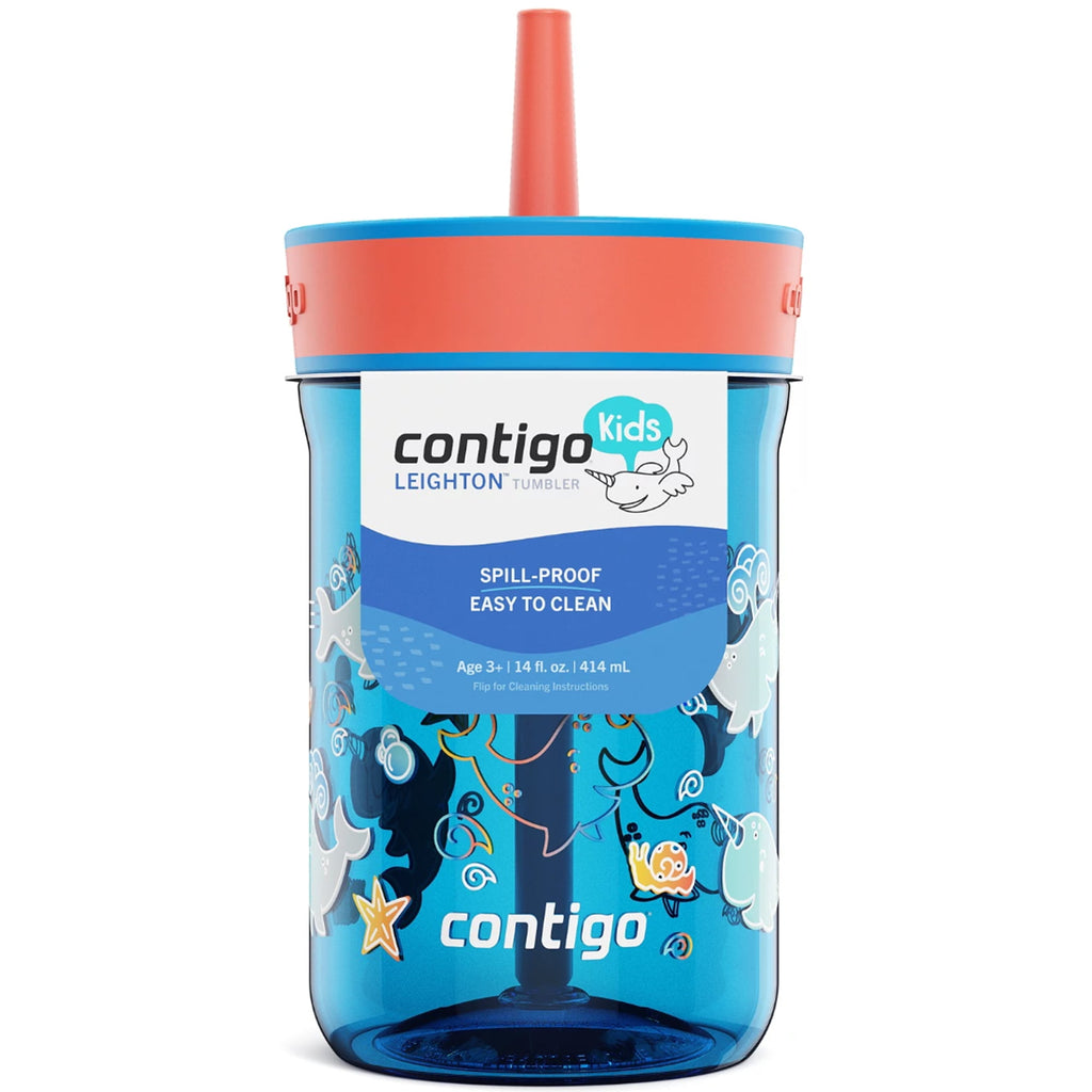 Contigo Kid's 14 oz. Leighton Tumbler with Straw - Juniper/Blue Forest C118K