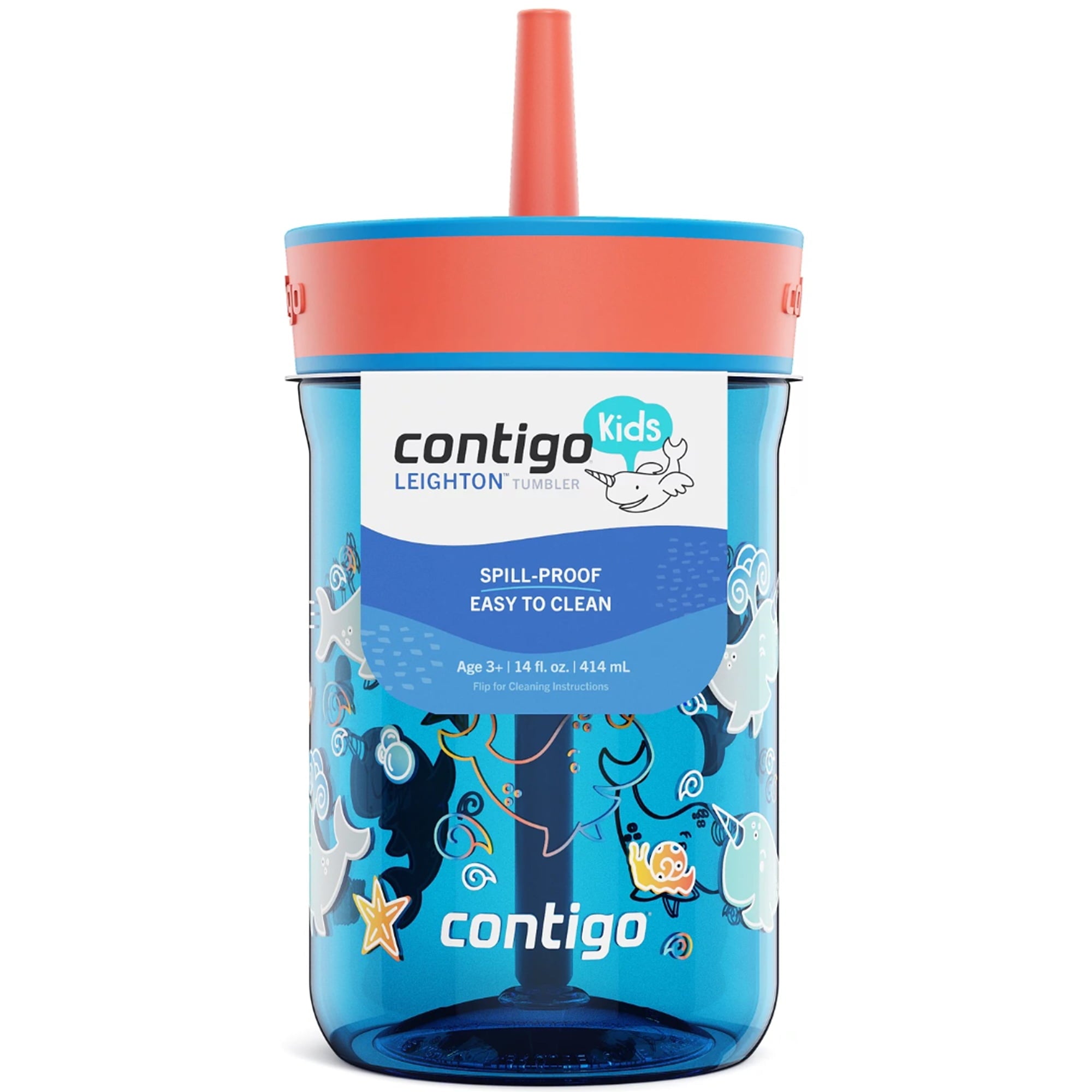 Contigo Kid's 14 oz. Leighton Tumbler with Straw - Juniper/Blue Forest C118K