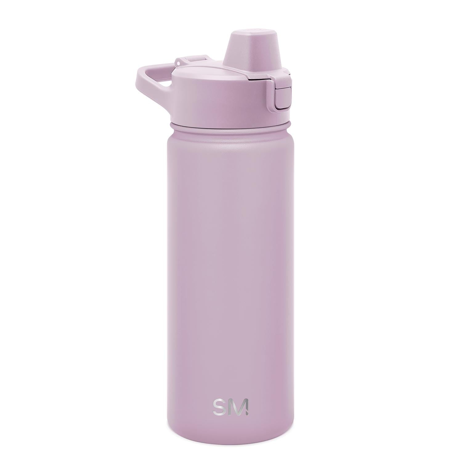 Simple Modern 18 fl oz Insulated Stainless Steel Summit Water Bottle with Covered Silicone Straw Lid | Sweet Taffy C395X
