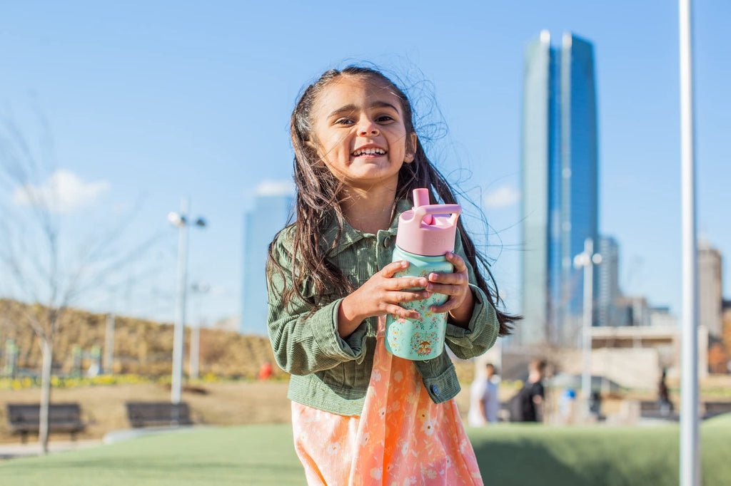 Simple Modern Blippi Kids Water Bottle with Straw Lid | Insulated Stainless Steel Reusable Tumbler for Toddlers, Girls | Summit Collection | 14oz, Blippi Space C689B