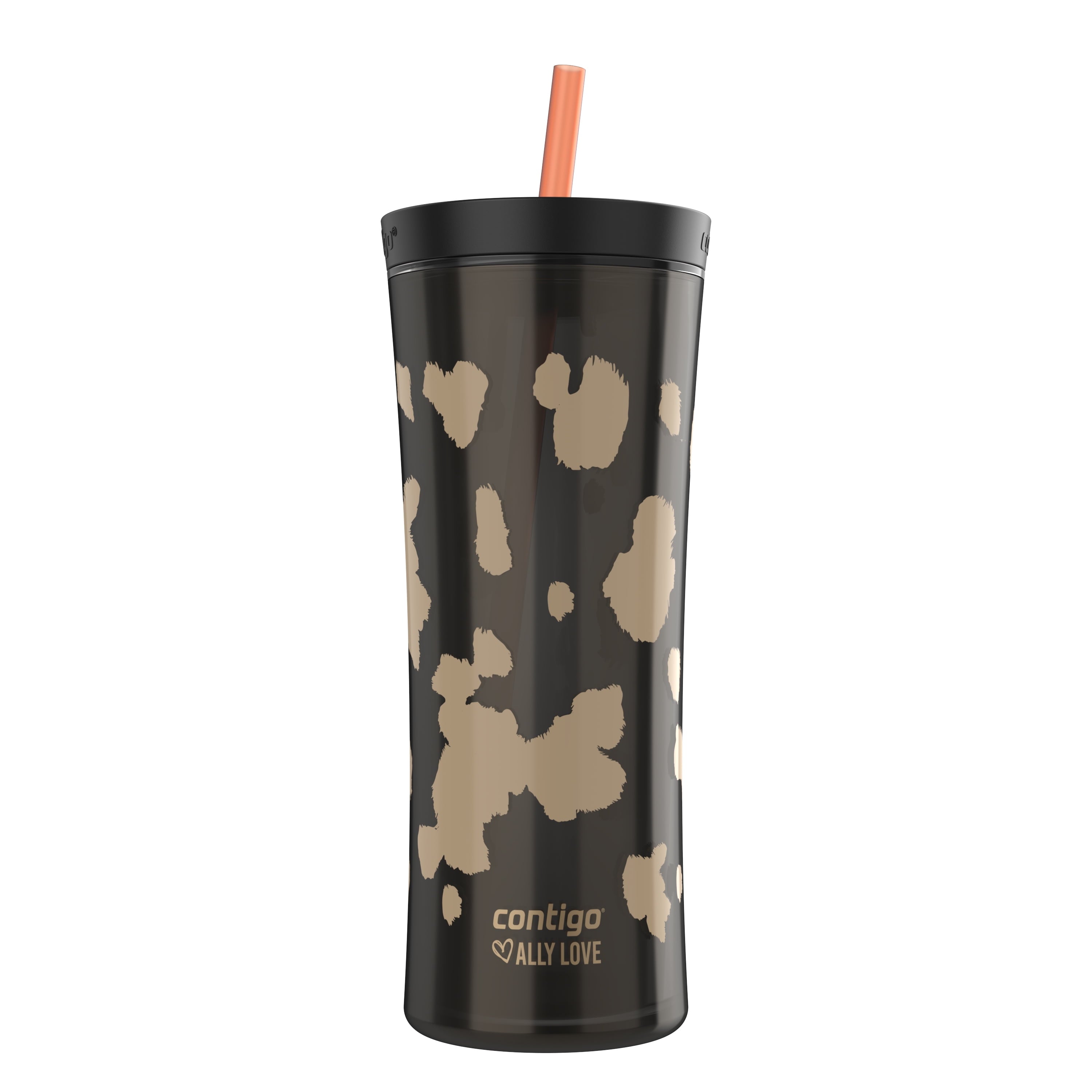 Contigo 20oz Shake &amp; Go Tumbler, Plastic with Straw, Licorice Cowhide Couture C093G