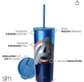 Simple Modern Insulated Avengers Shield 24oz  Tumbler W/Flip Lid and Straw Lid C426M
