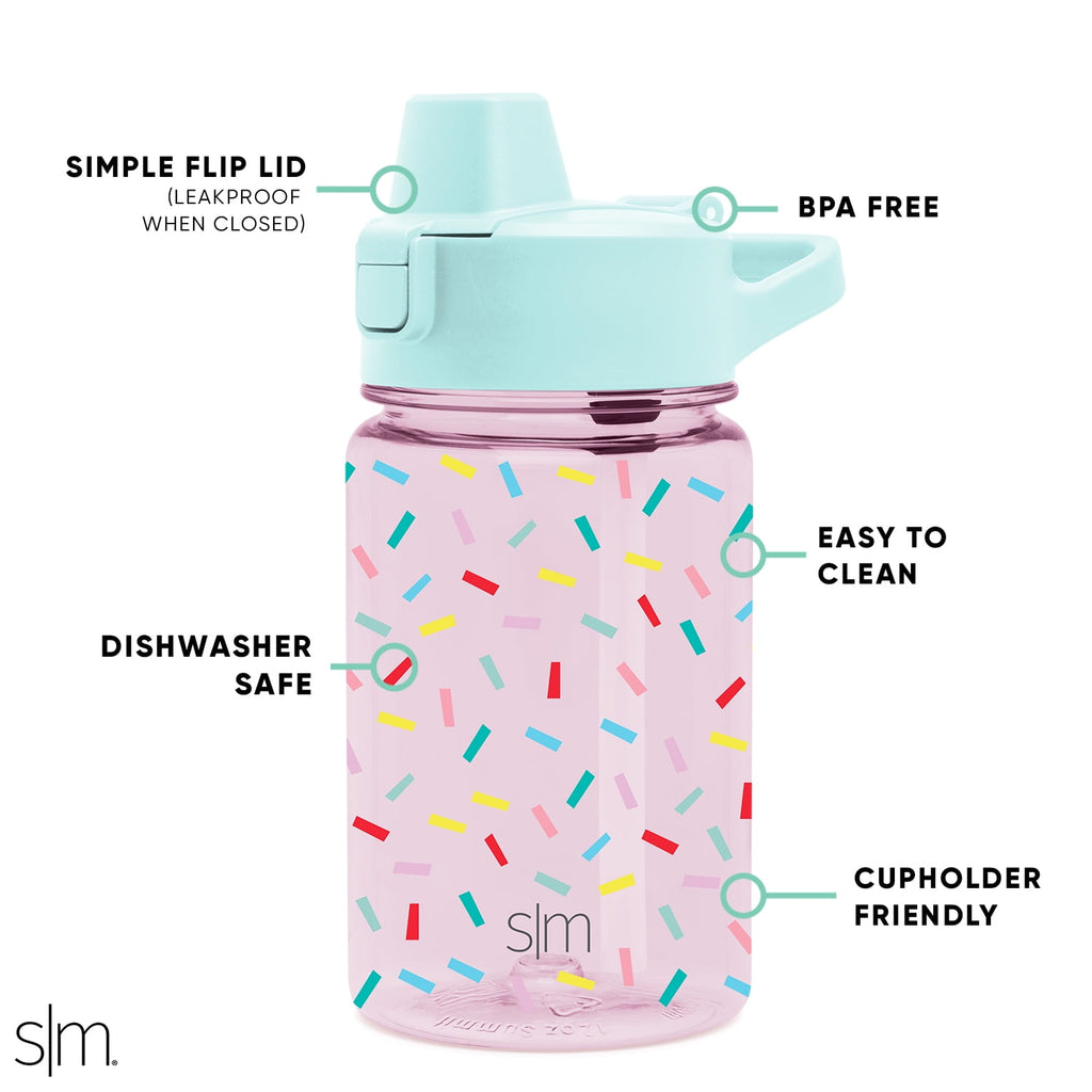 Simple Modern 12 fl oz Reusable Tritan Summit Water Bottle with Silicone Straw Lid | Birthday Cake C404T