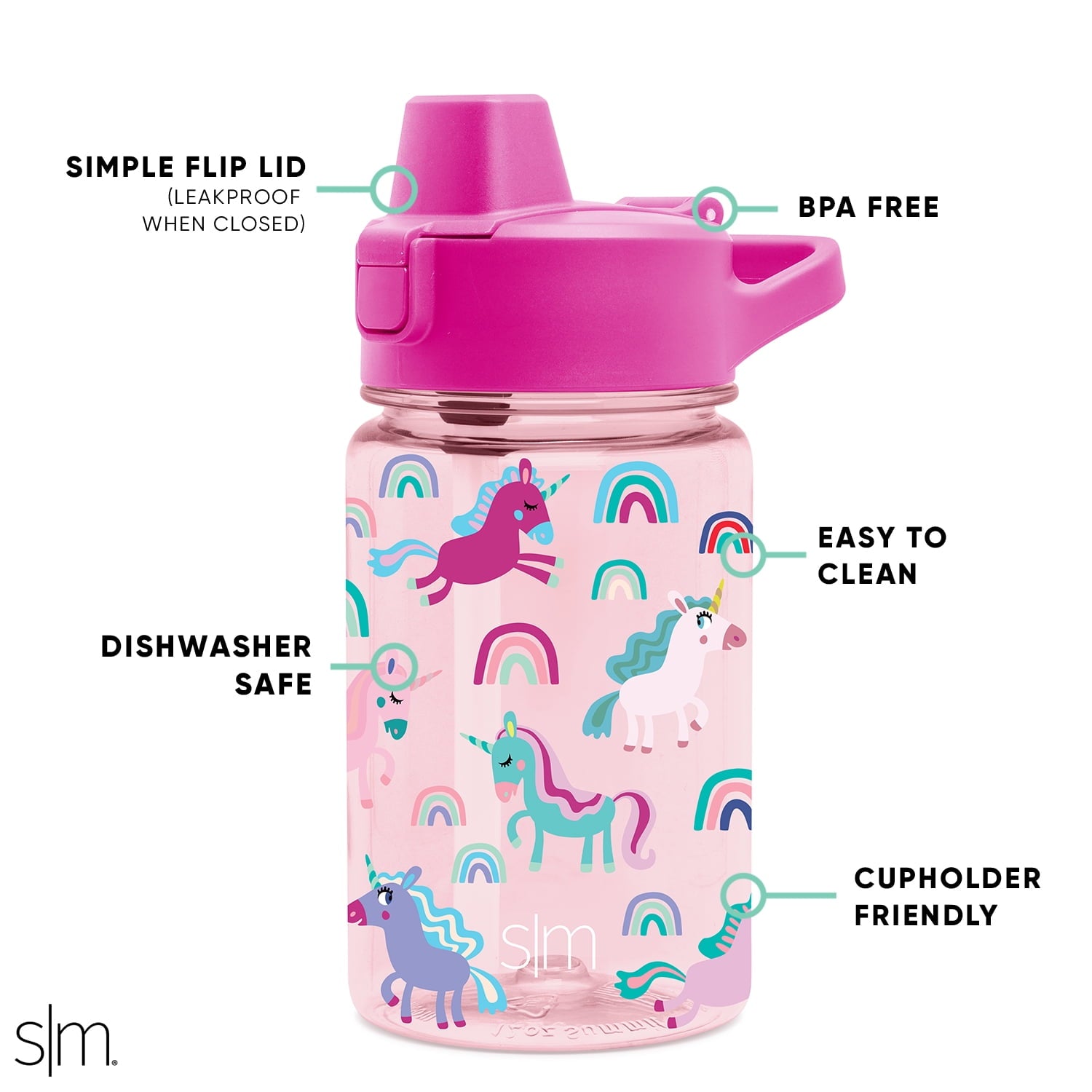 Simple Modern 12 fl oz Reusable Tritan Summit Water Bottle with Silicone Straw Lid | Birthday Cake C404T
