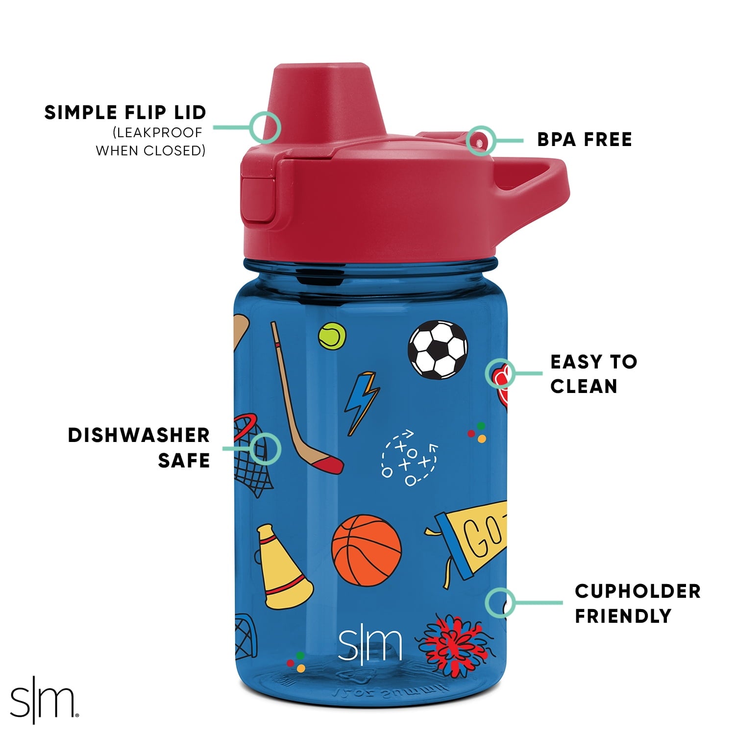Simple Modern 12 fl oz Reusable Tritan Summit Water Bottle with Silicone Straw Lid | Birthday Cake C404T