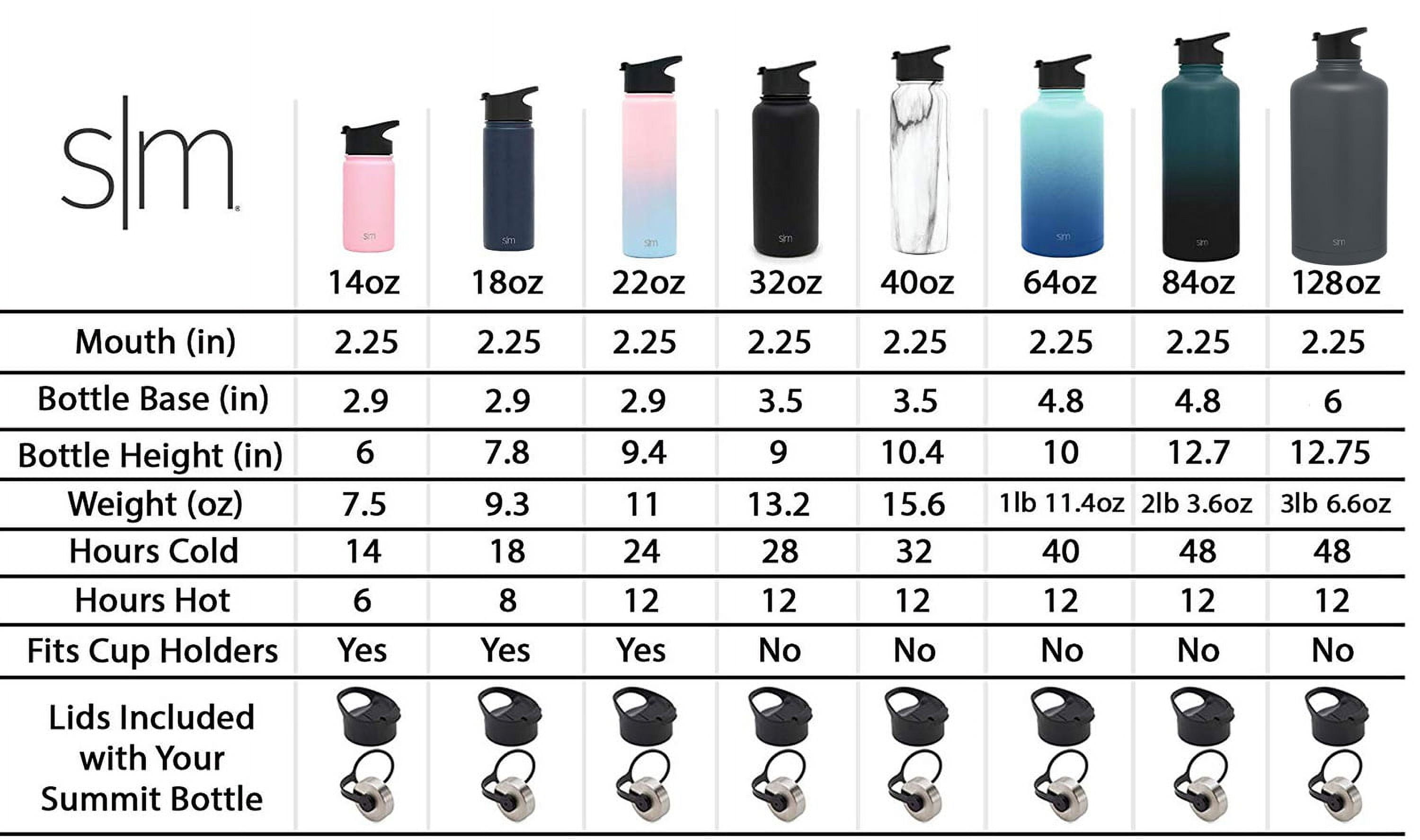 Simple Modern Summit 18 oz Silver and Black Double Wall Vacuum Insulated Stainless Steel Water Bottle with Wide Mouth and Flip-Top Lid C416N